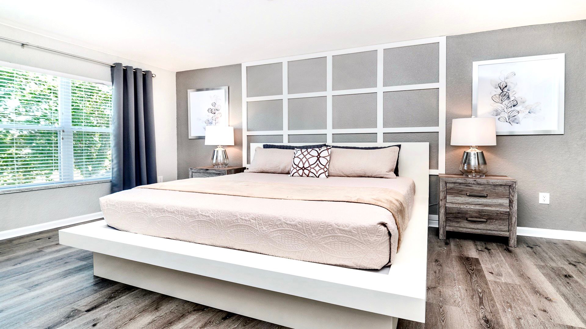 The spacious king bedroom on the second level