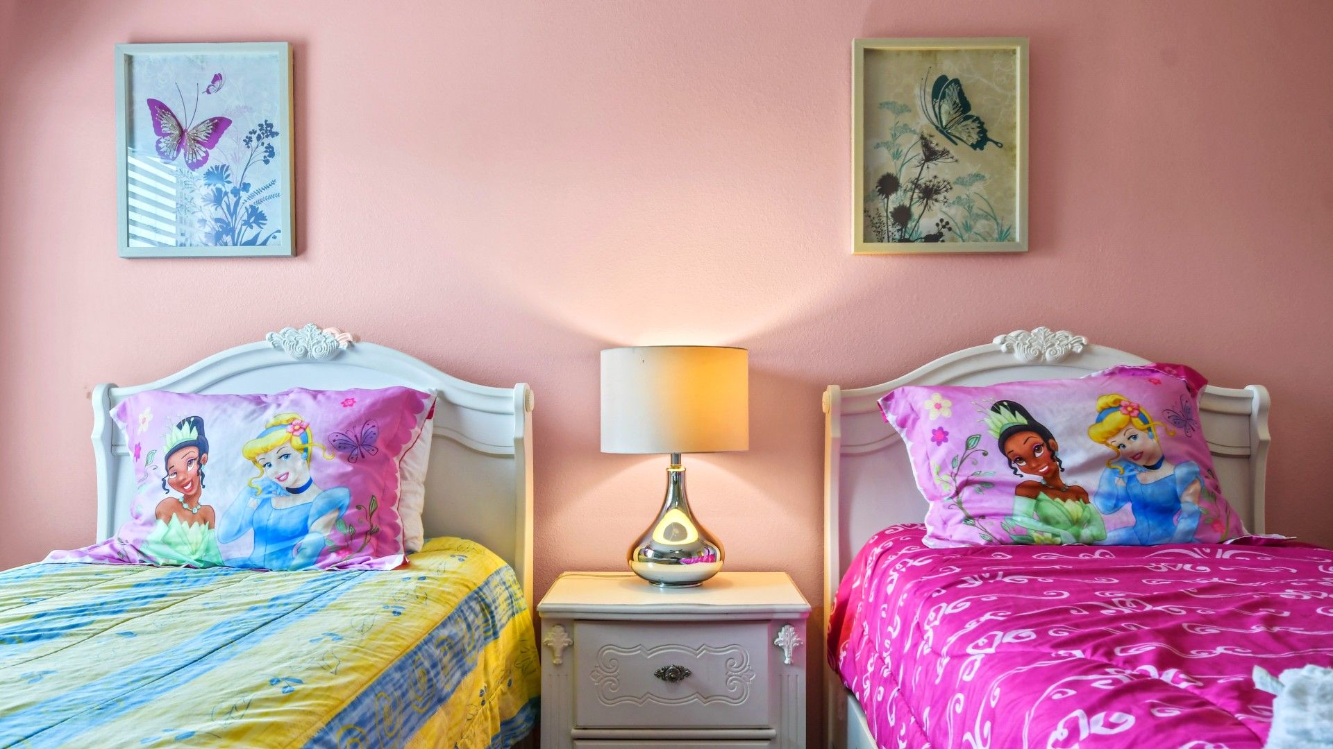 Charming 2-beds with a Disney Princess theme, incorporating enchanting decor,