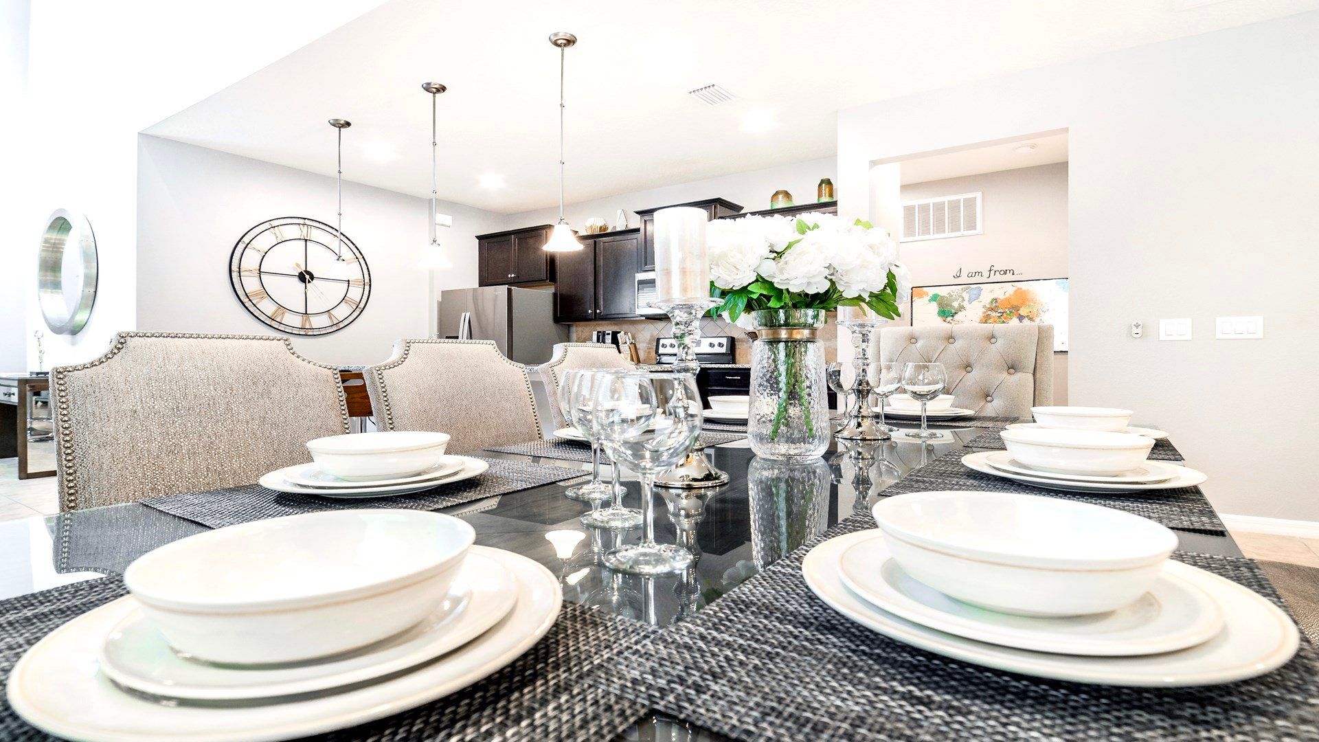 Dining Table: Spacious and inviting, the 8-seater table