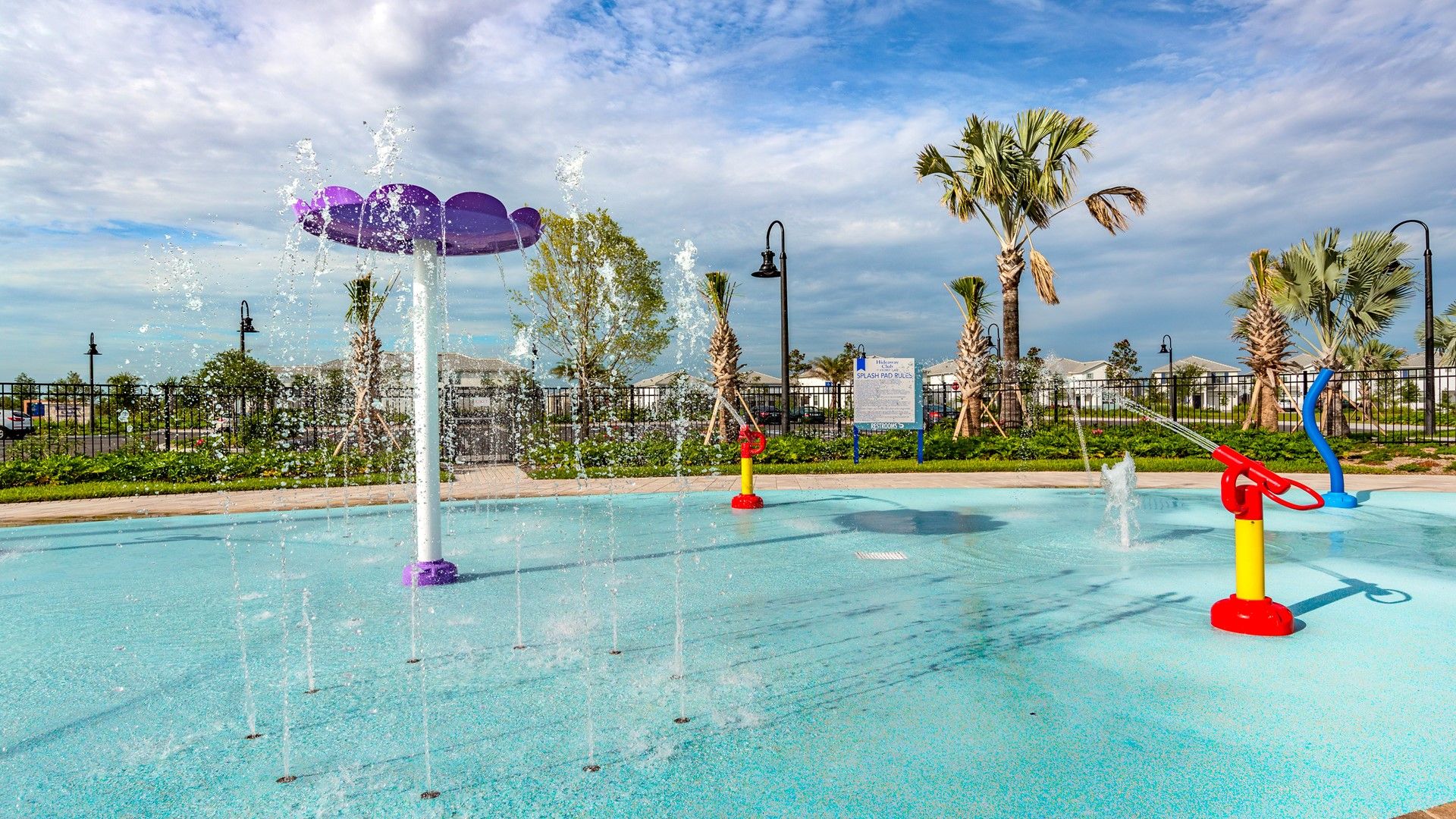 Endless fun for kids at the vibrant splash pad with fountains and water play