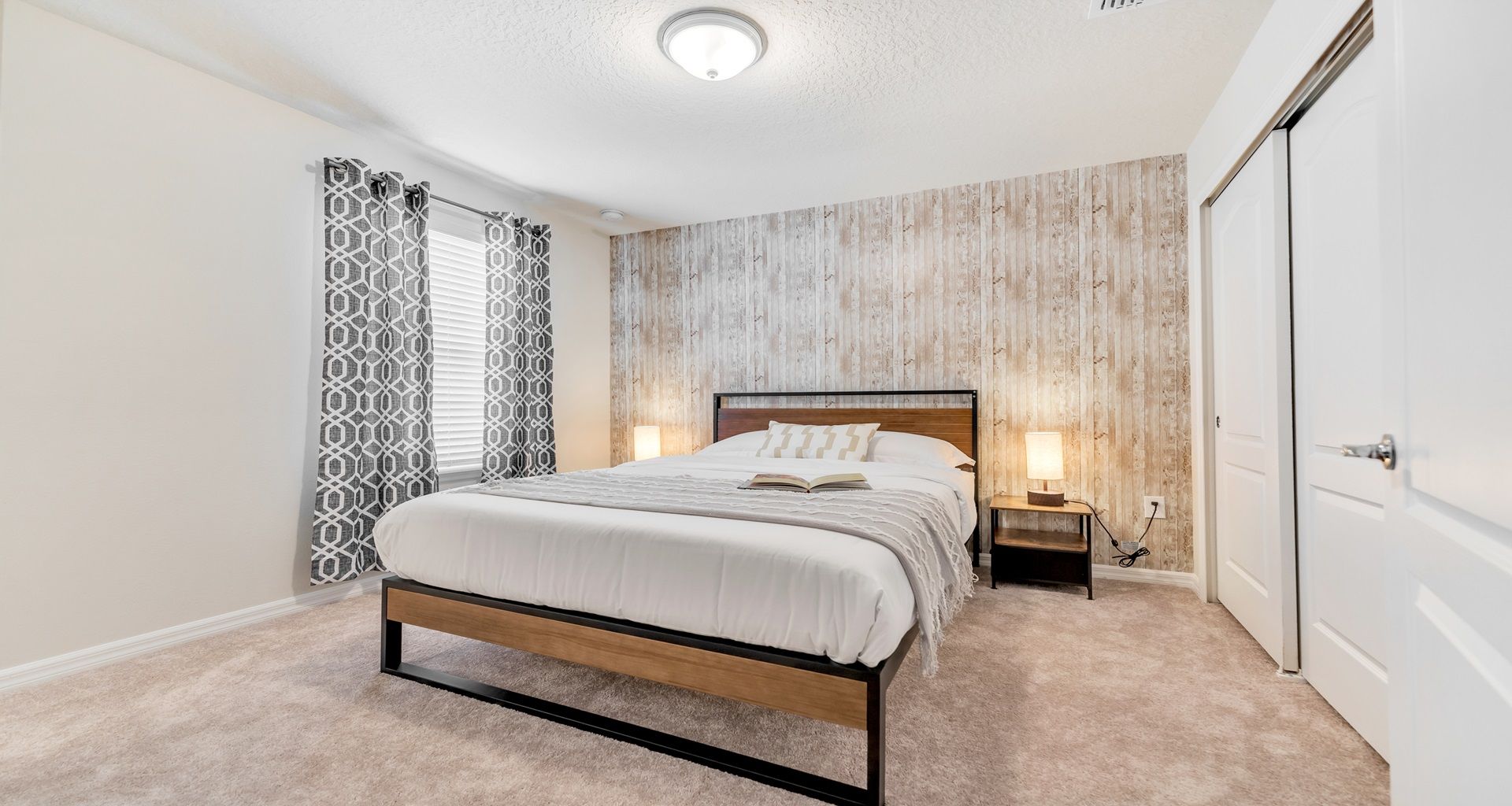 Cozy bedroom adorned in warm cream colors