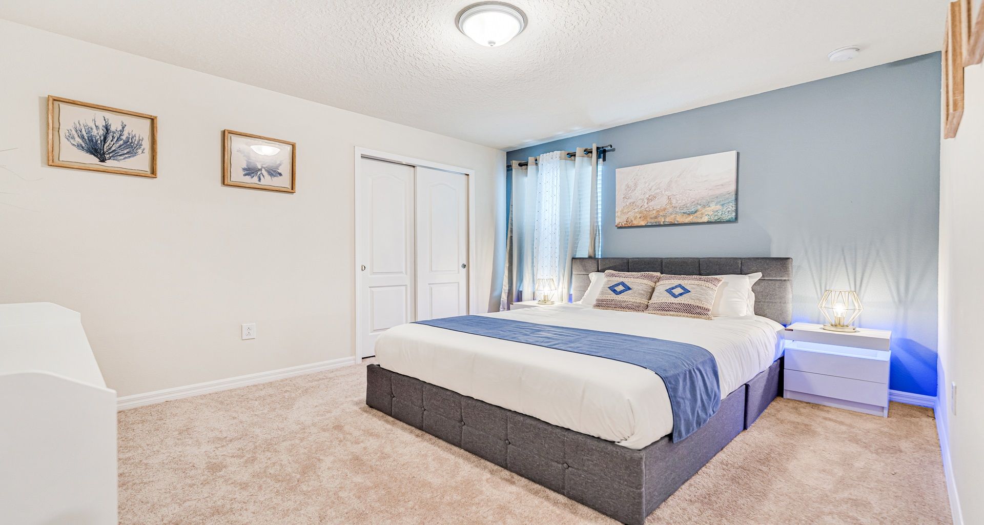 Step into a haven of tranquility and style with this bedroom