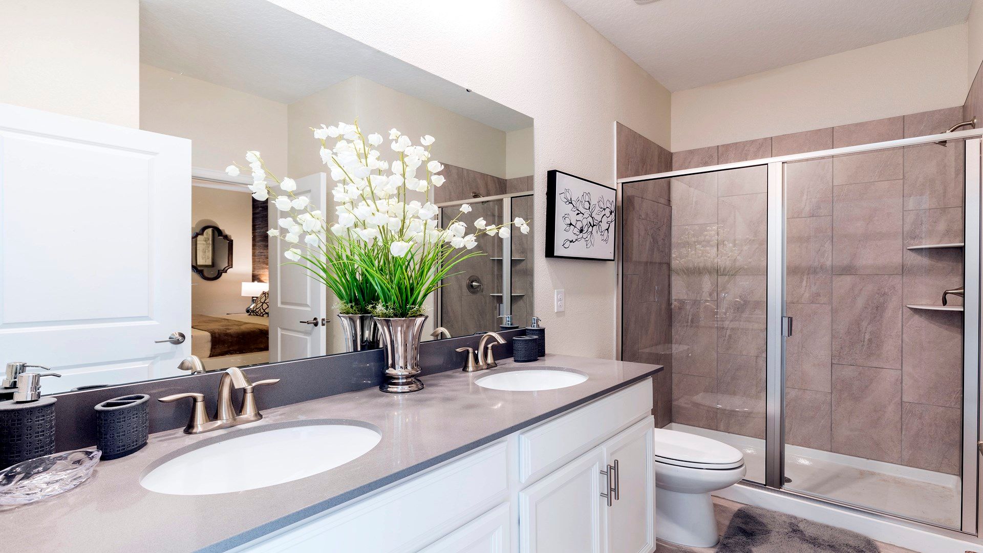 Complete bathroom setup offering all essential amenities, providing a fully functional and comfortable space.