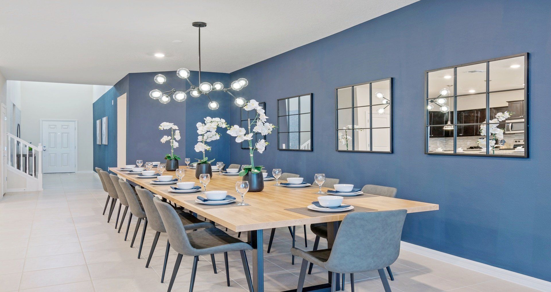 Dining Table: Spacious and accommodating, the 12-seater table provides ample room for large gatherings.