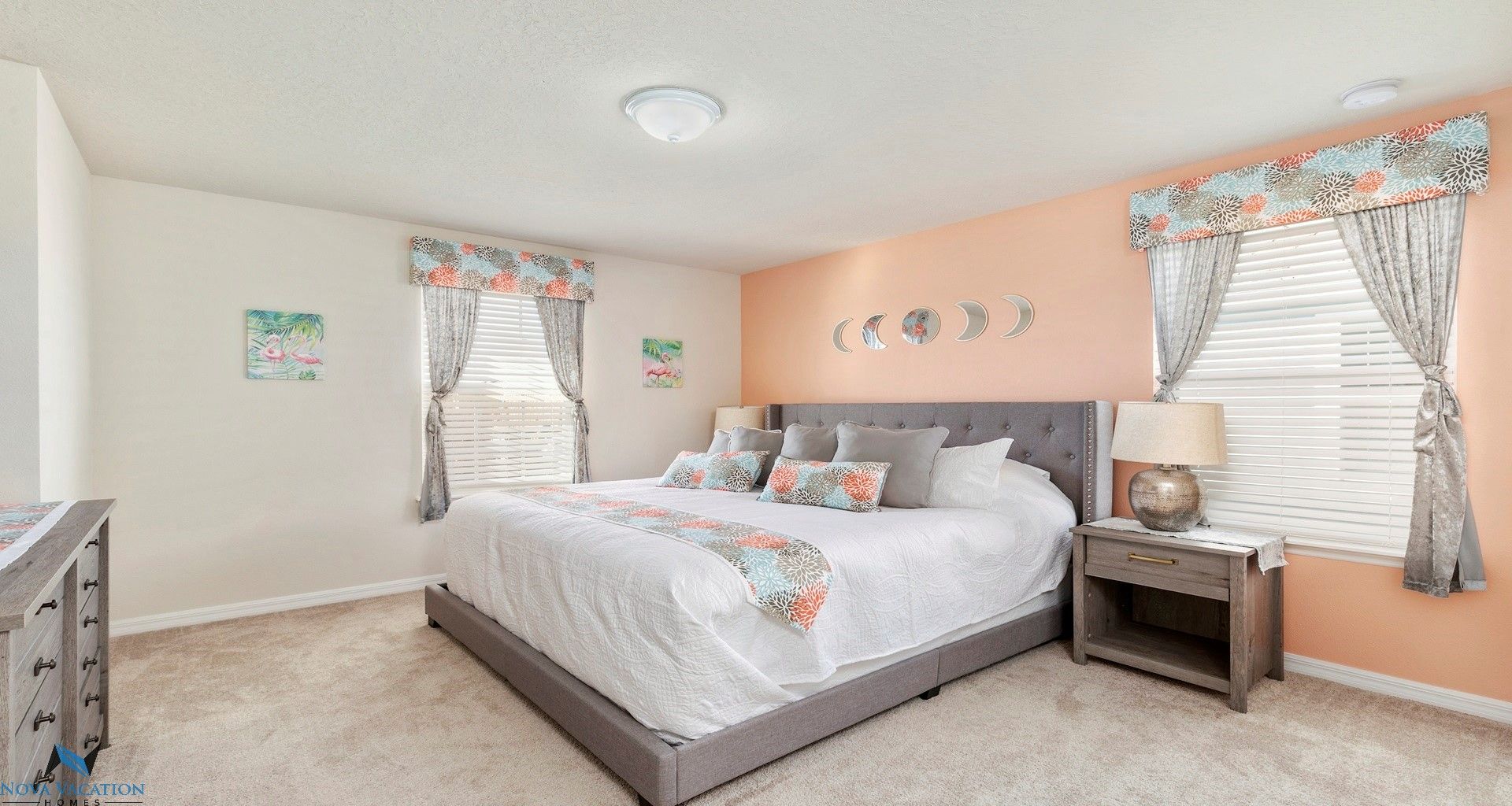 Restful retreat: cozy bed & nightstand for bedtime essentials.