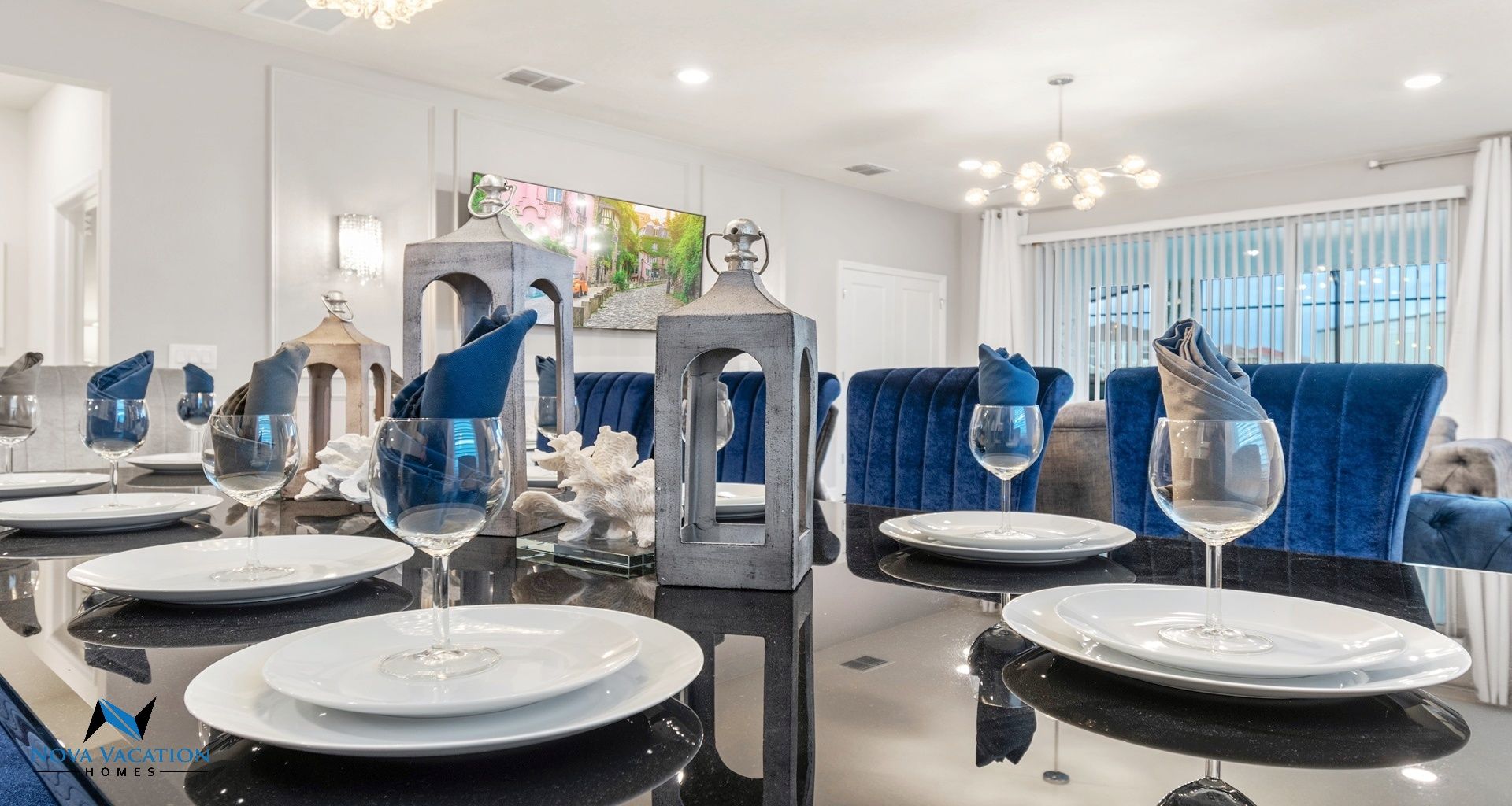 Dining Area: Spacious elegance with a 10-seater dining table.