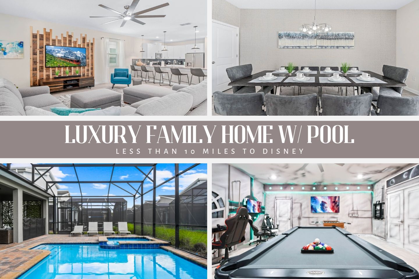 Enjoy a game room, pool, and quality beds, ensuring a perfect blend of entertainment.