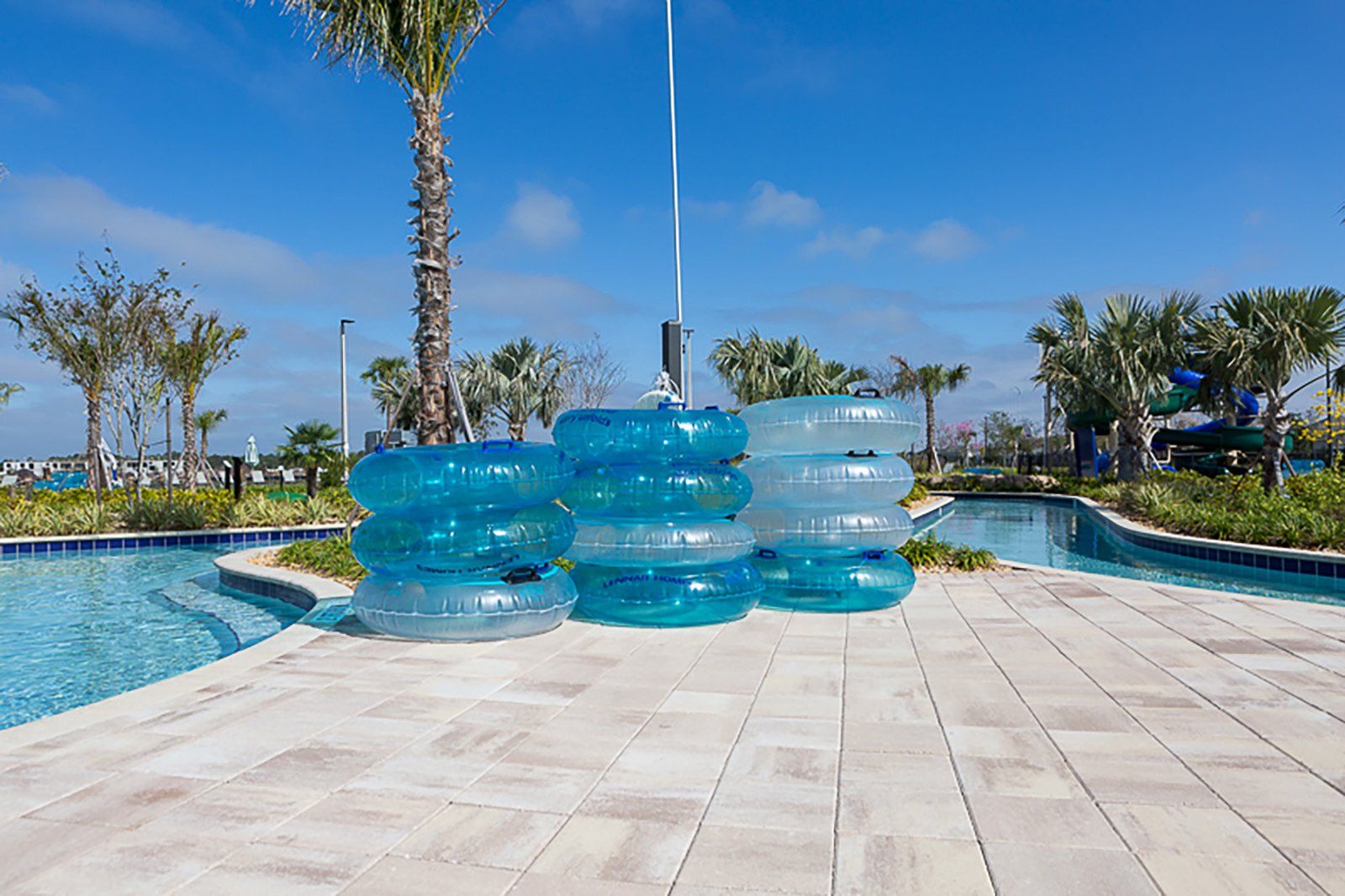 Float your cares away in the lazy river with complimentary tubes under sunny skies!