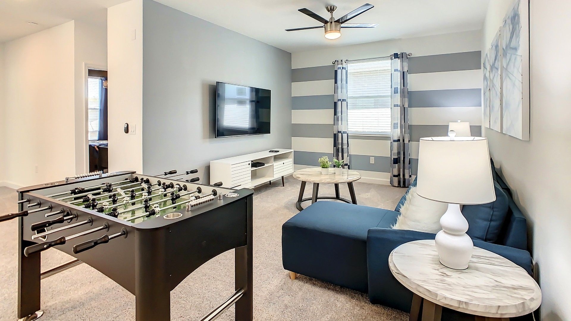 Take on your friend at foosball in the loft!