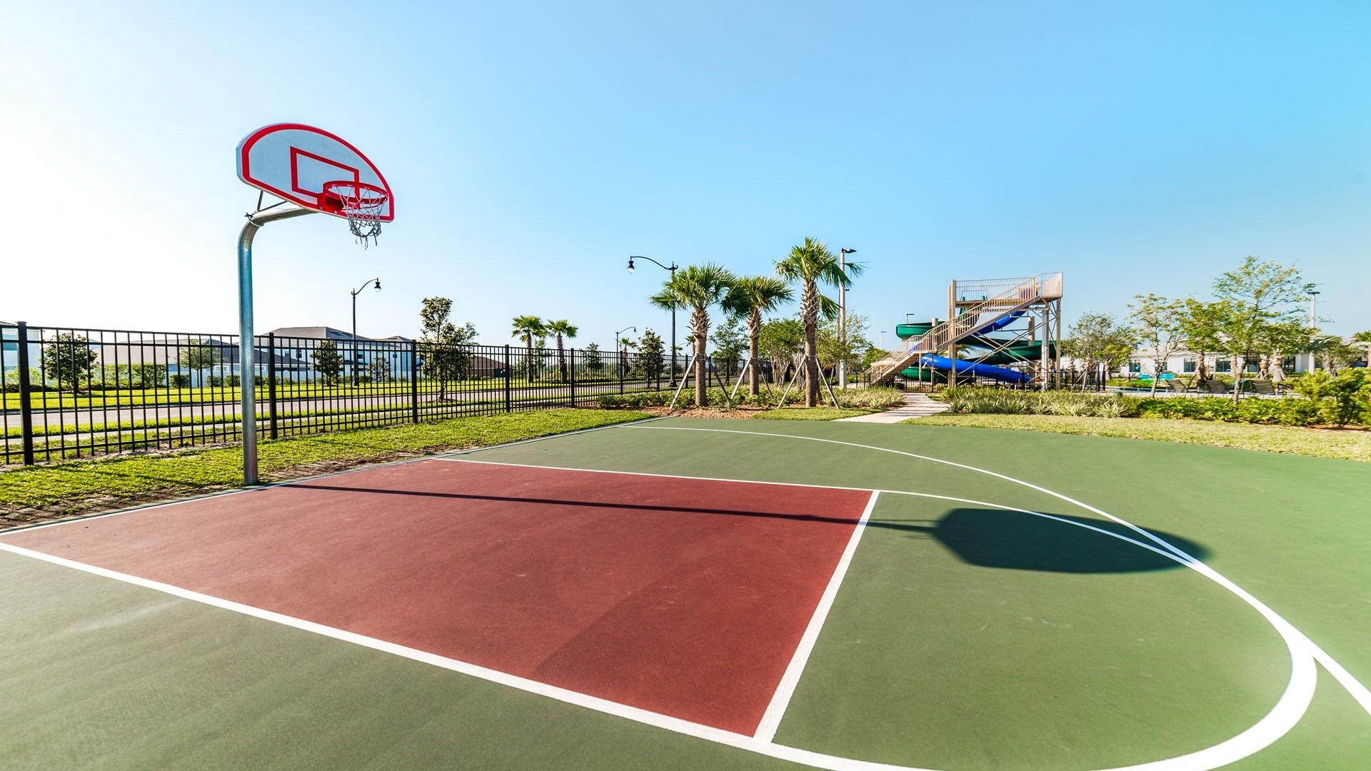 Shoot hoops in style! Lively resort's basketball court awaits.