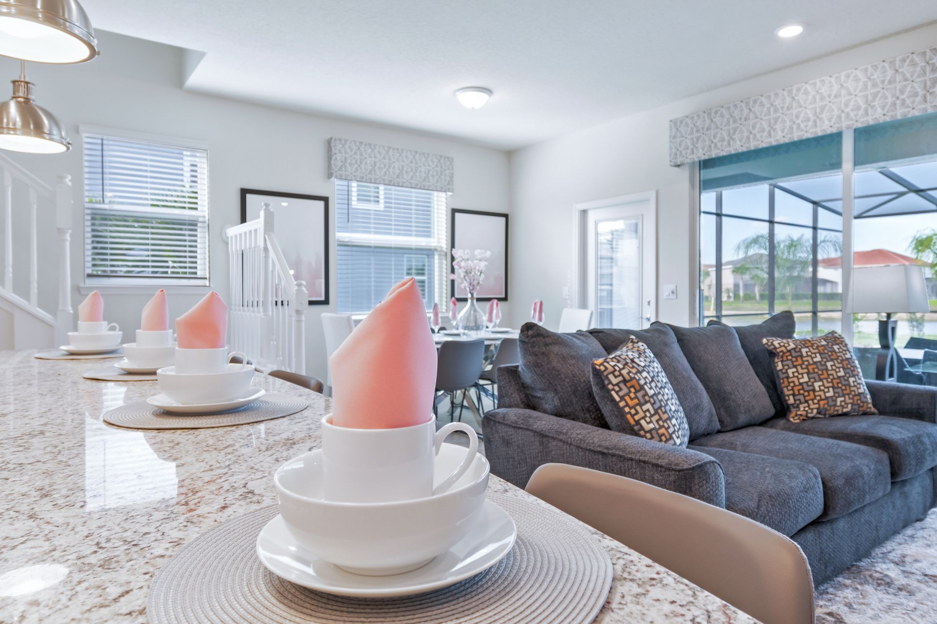 Seamlessly integrated living and dining spaces, offering a harmonious and multifunctional area for both relaxation and meals