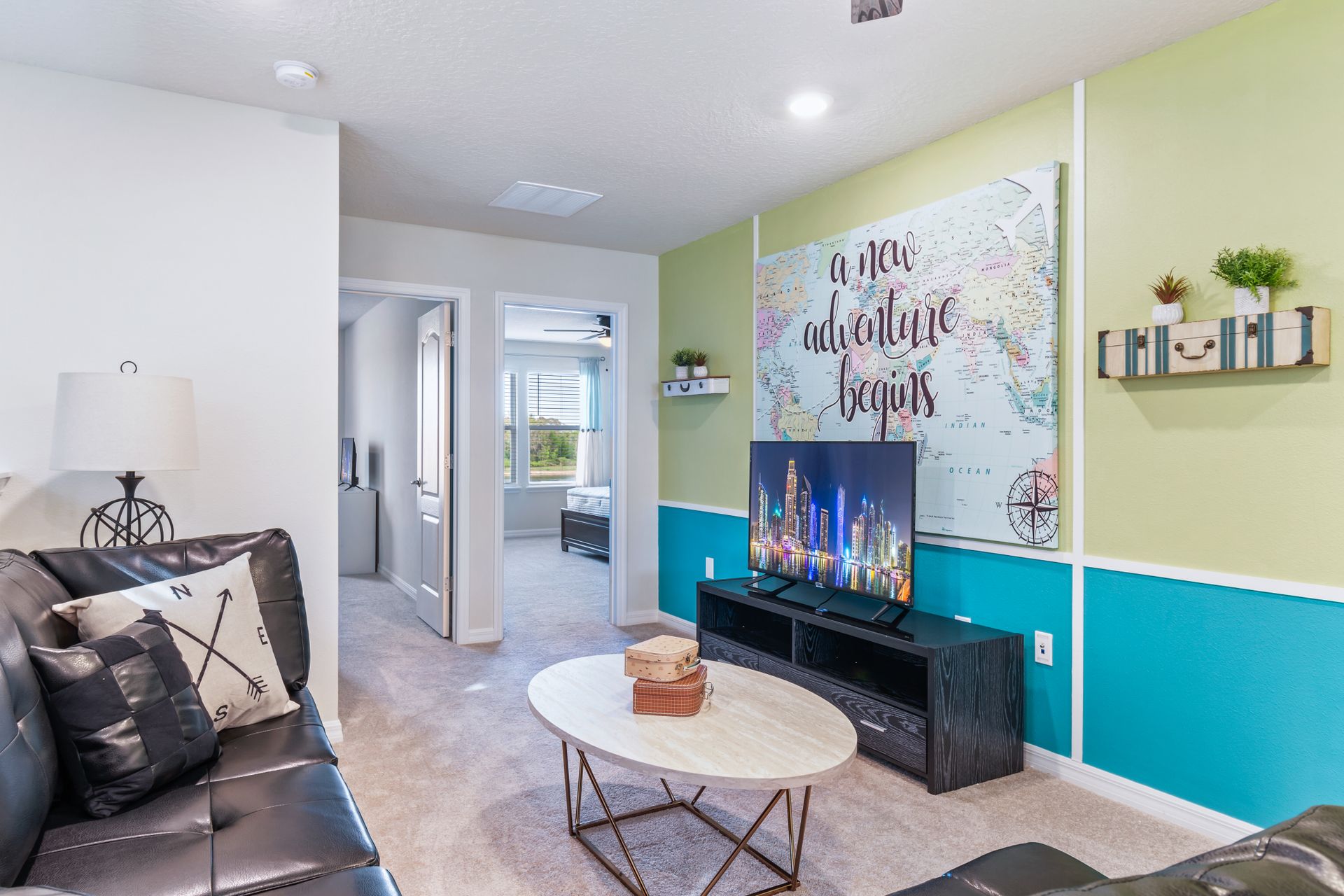 Enjoy a friendly game of pool with friends in the upstairs game loft, creating a lively and entertaining atmosphere