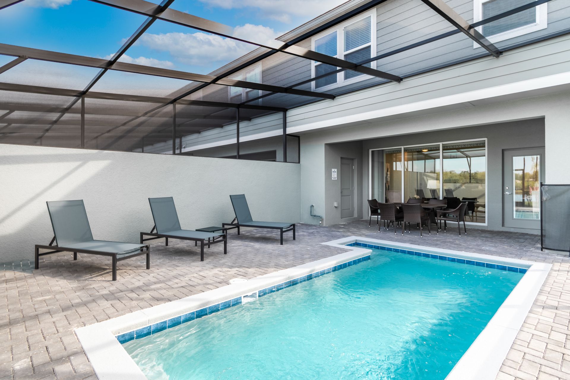 Experience the breathtaking beauty of a lake view from your private pool, providing a serene and picturesque setting for relaxation and enjoyment.