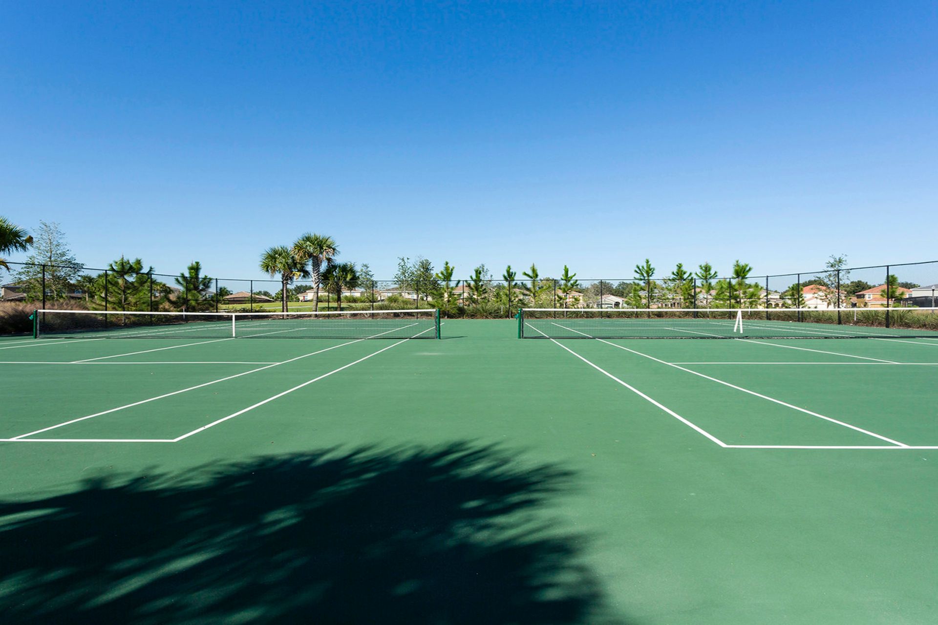 Resort Amenities - Challenge your friends to a match on the resort's tennis court, offering you a thrilling way to stay active and enjoy the outdoors during your stay.
