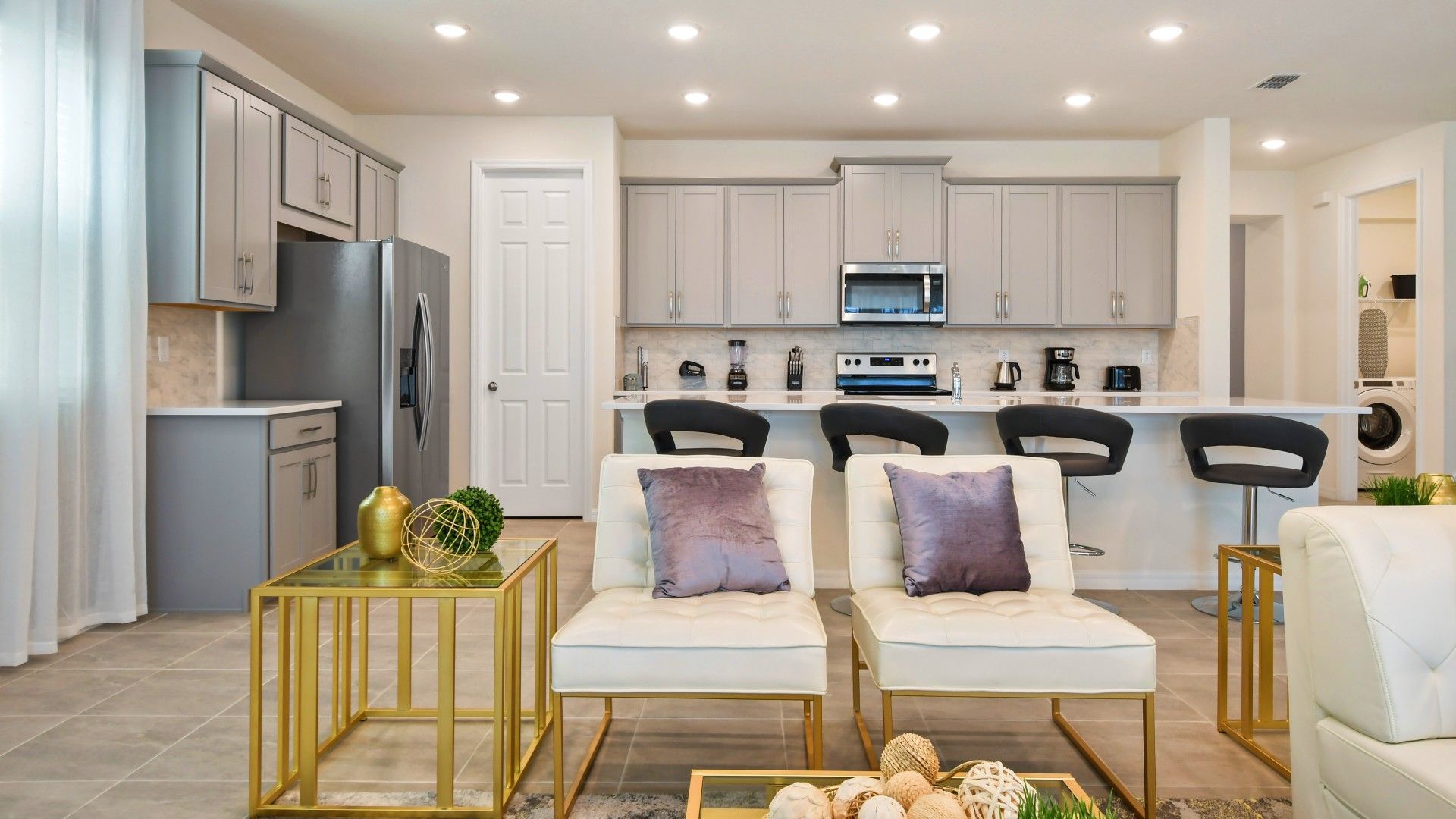 The large chef's kitchen comes equipped with everything you could need