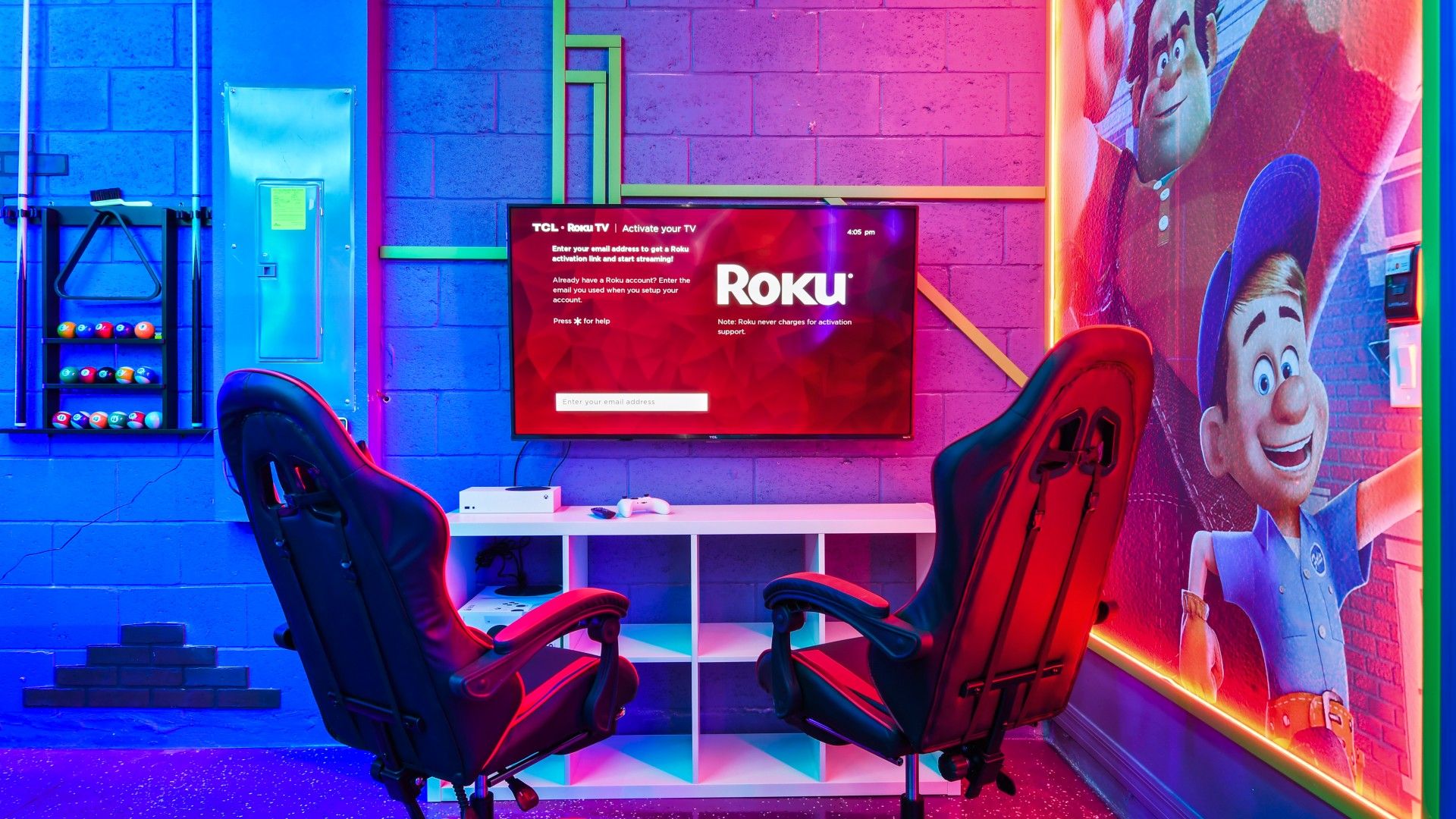 You can try the latest game console - XBOX series S in our game room