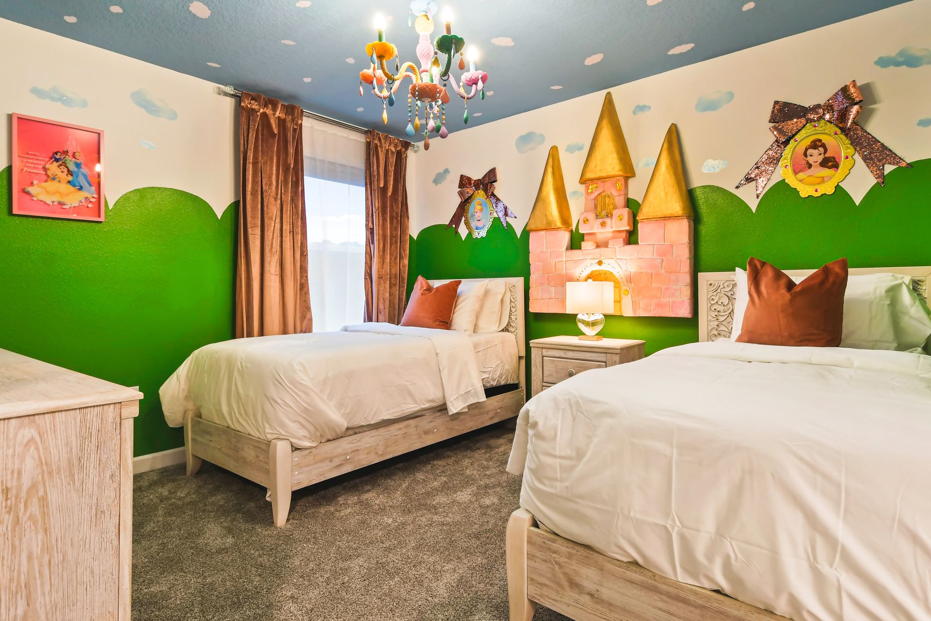 Kids can feel like princesses in this castle bedroom.