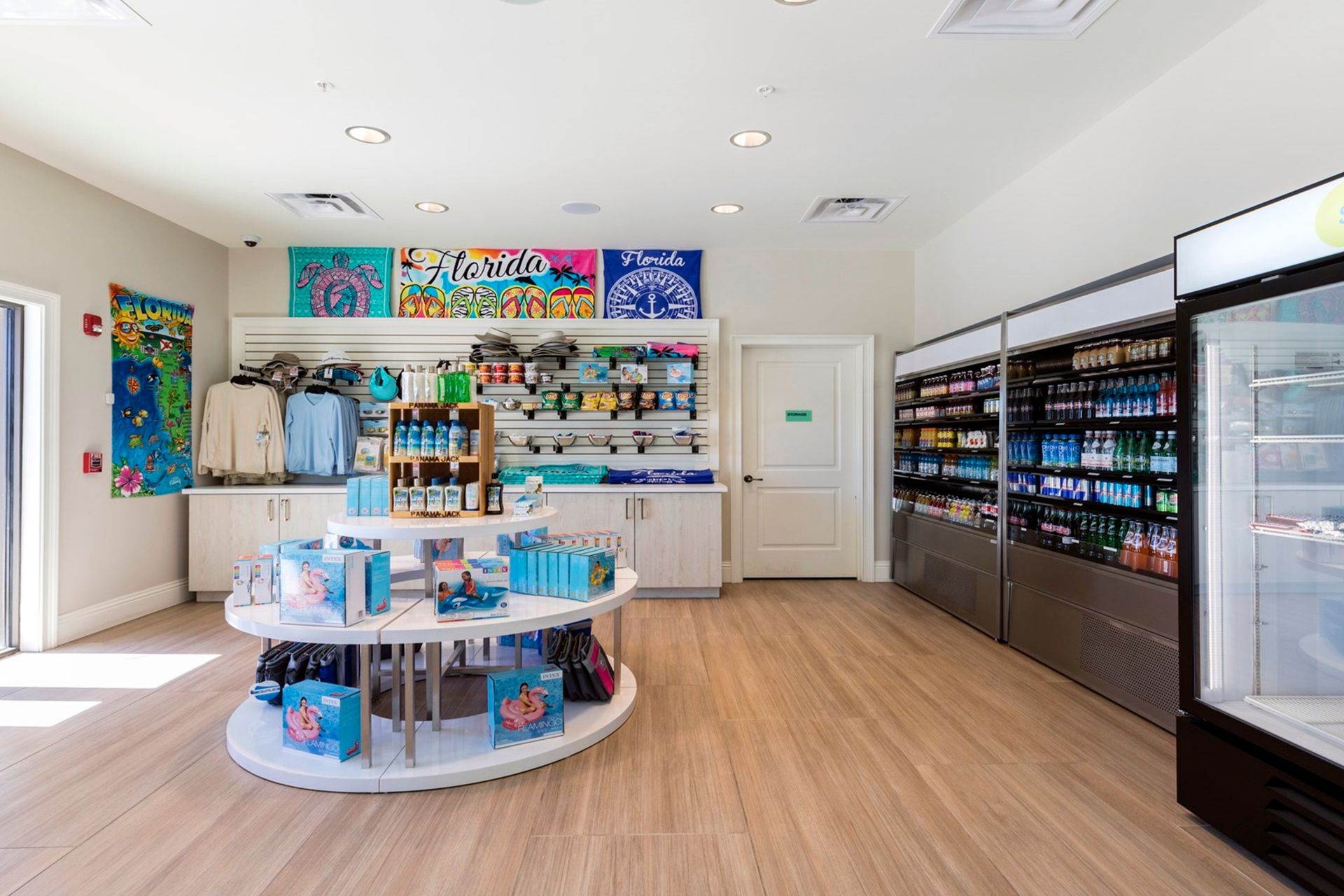 Convenient on-site market stocked with essentials, snacks, and souvenirs.