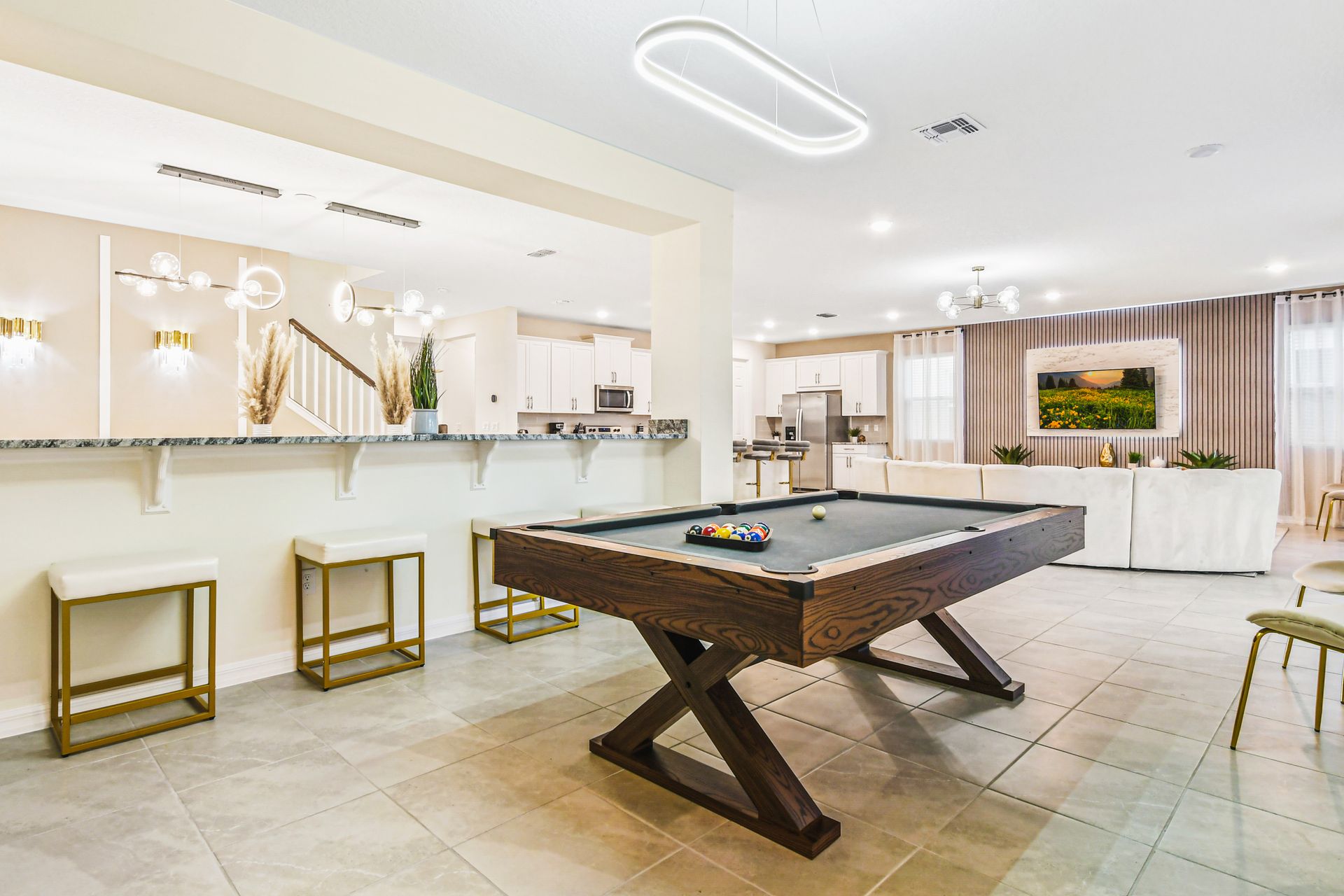 If you're bored, don't worry! Play some pool while waiting for your food.