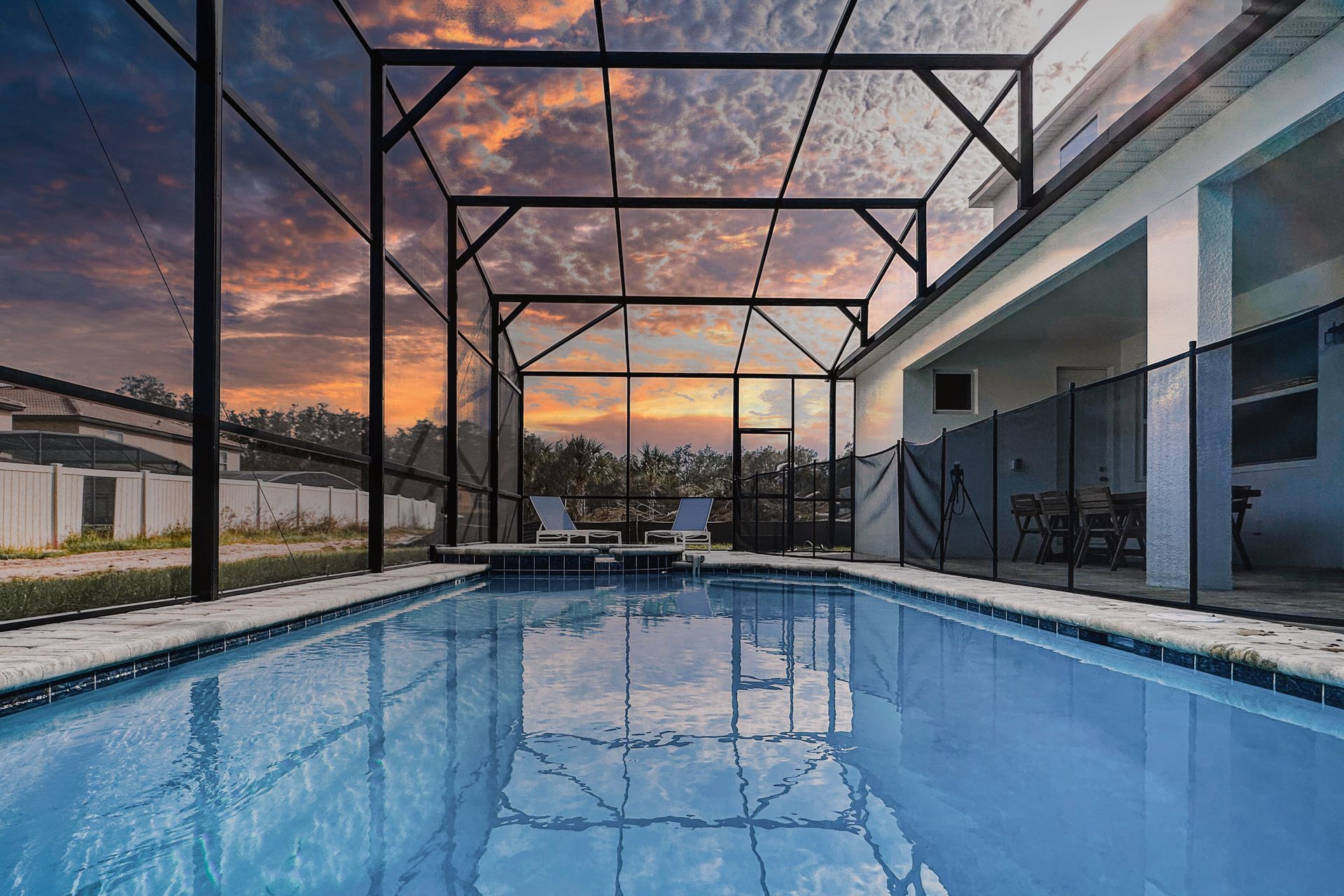 You'll have the screened in spa and pool all to yourself.