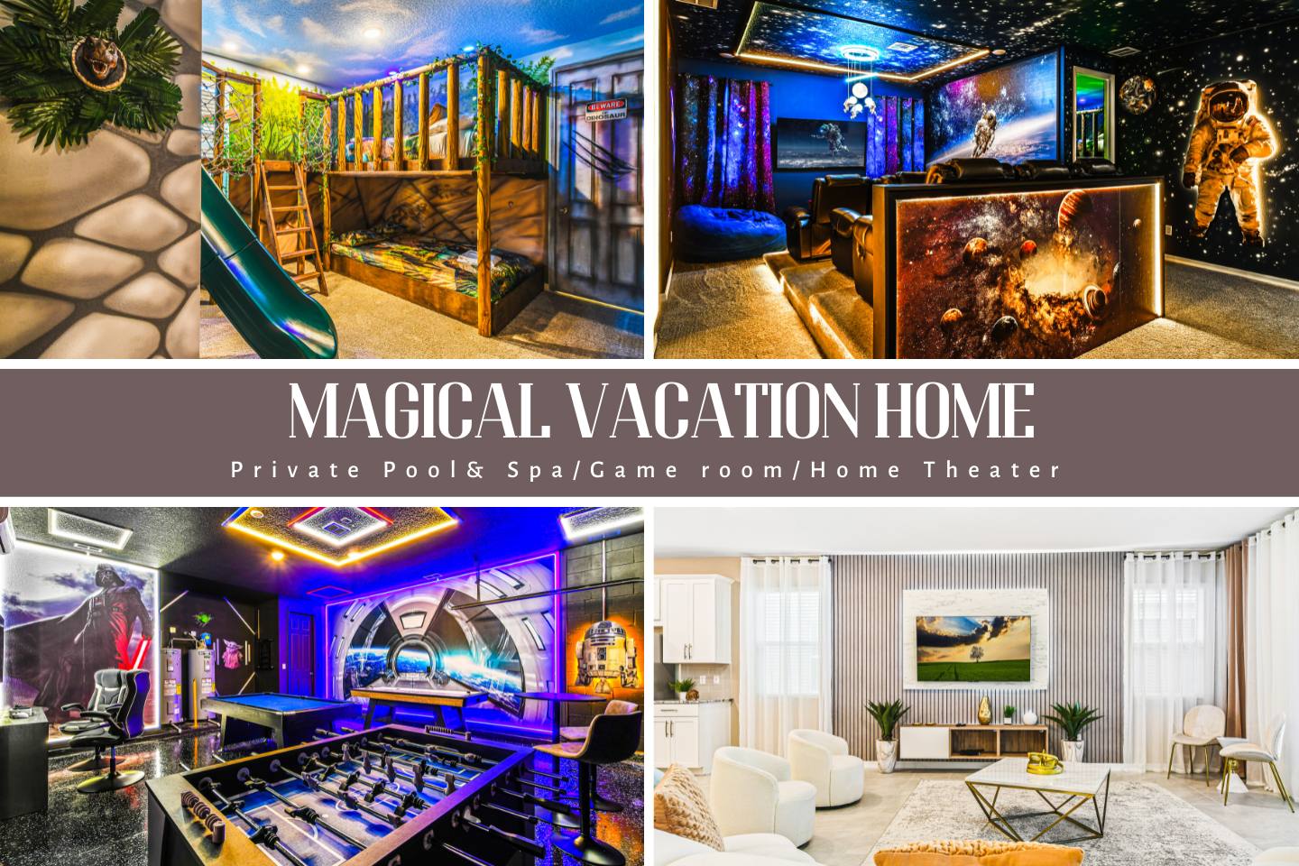 Magical Vacation Home: Private Pool, Spa, Game Room, & Theater!