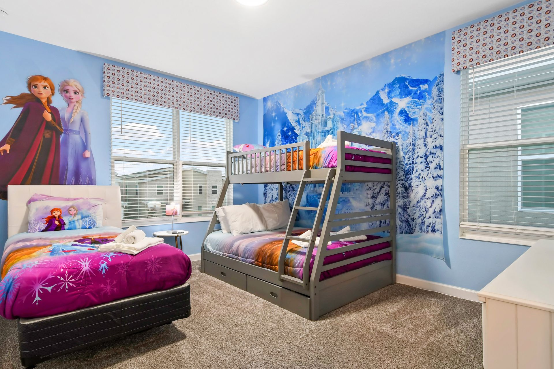 Experience a comfortable stay in our Elsa Themed room, offering you the perfect space to relax and recharge after a day of adventure.