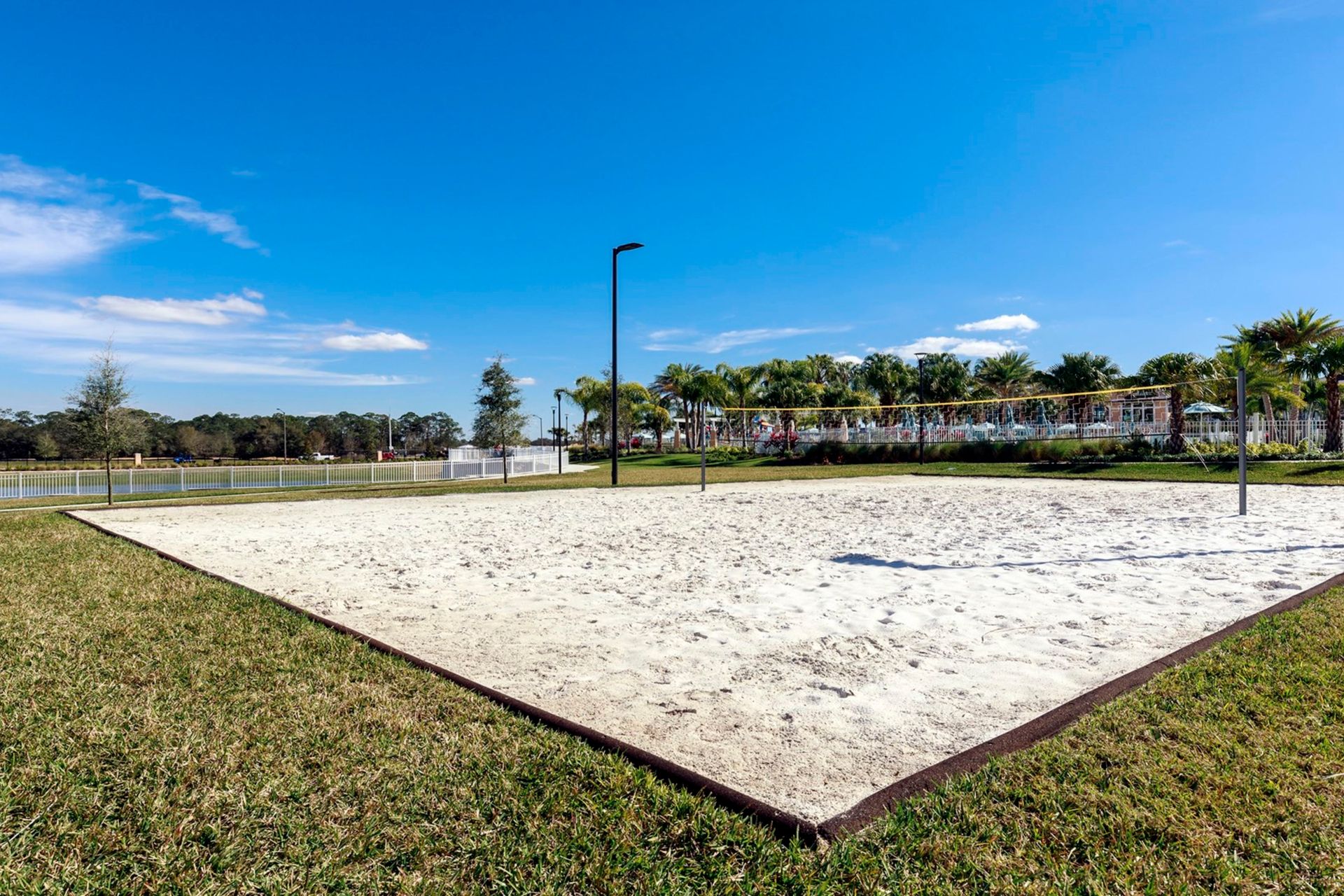 Serve up some fun! Enjoy a game on this scenic sand volleyball court. 