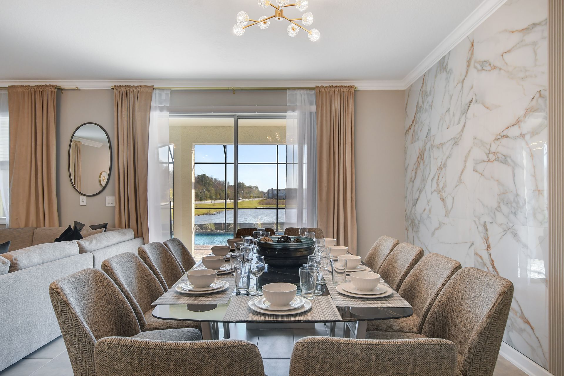 The large dining table is here for your wonderful family feast.