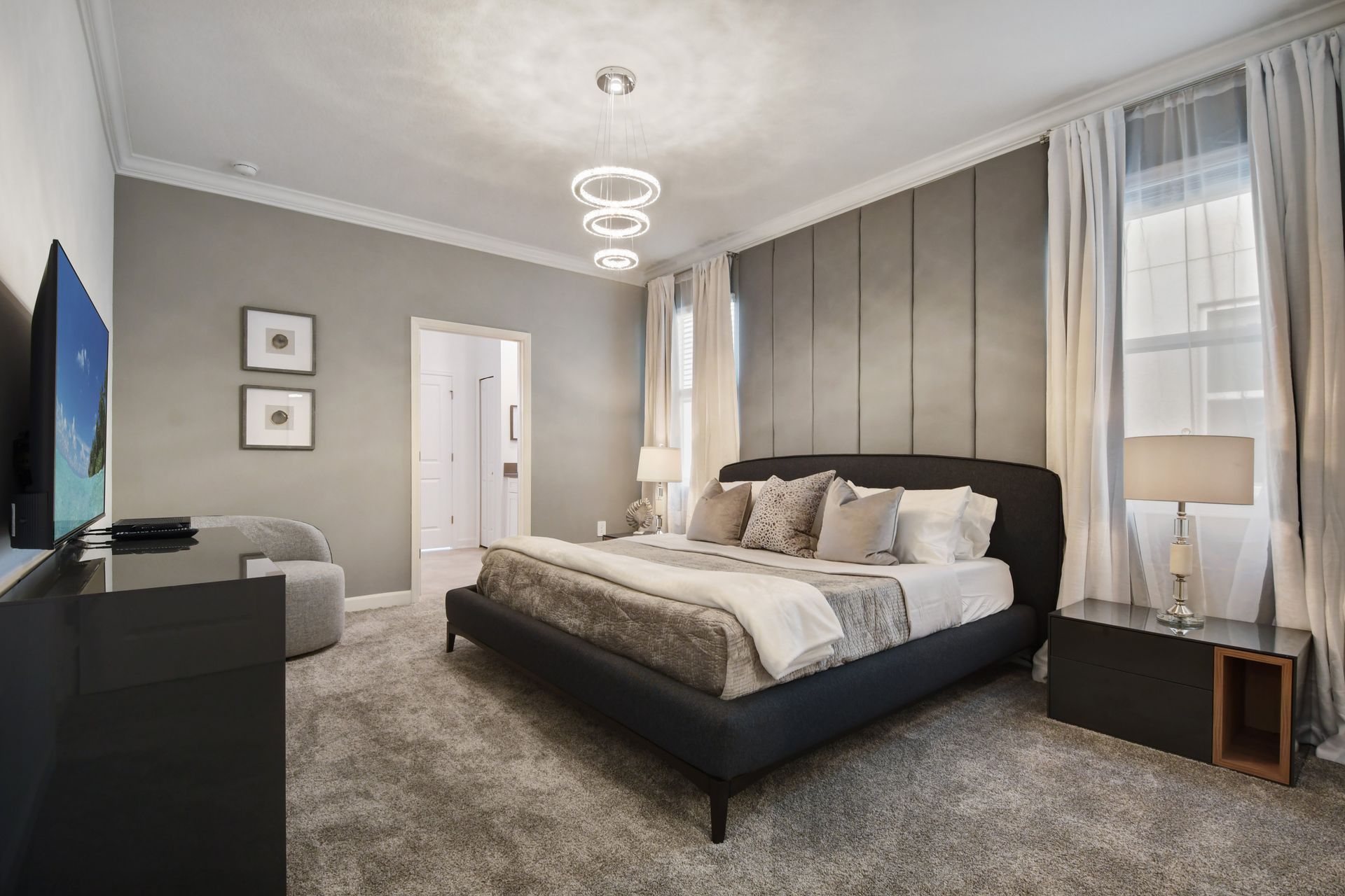 The spacious second bedroom with a comfortable king bed