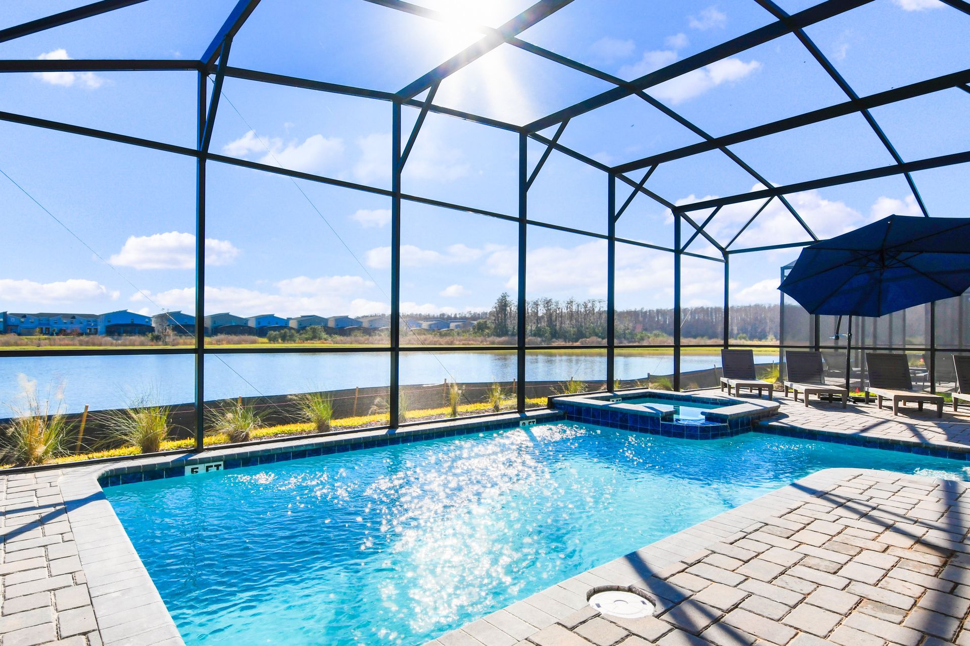 Enjoy stunning views out on to the lake from your own private pool