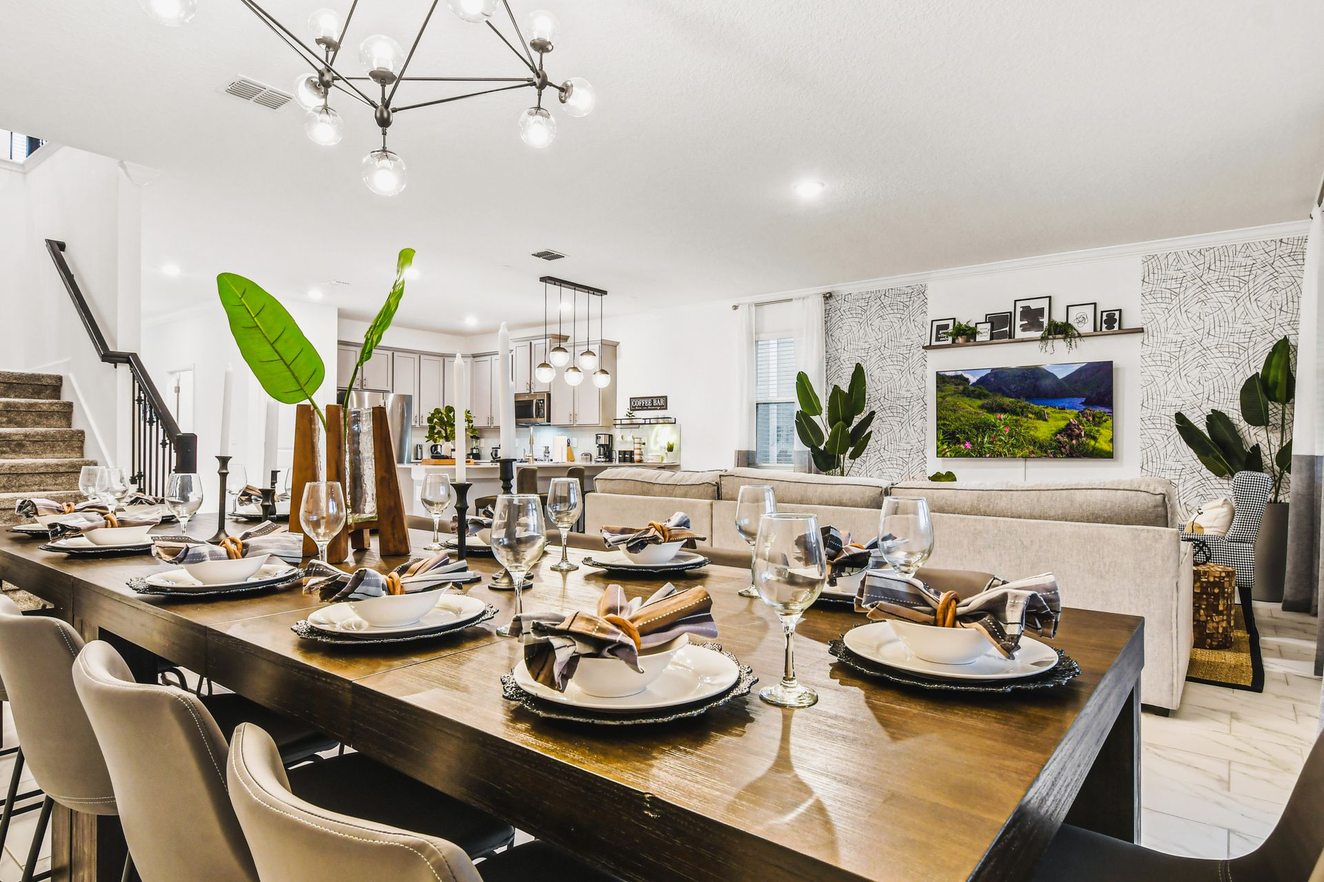 The large chef's kitchen comes equipped with everything you could need