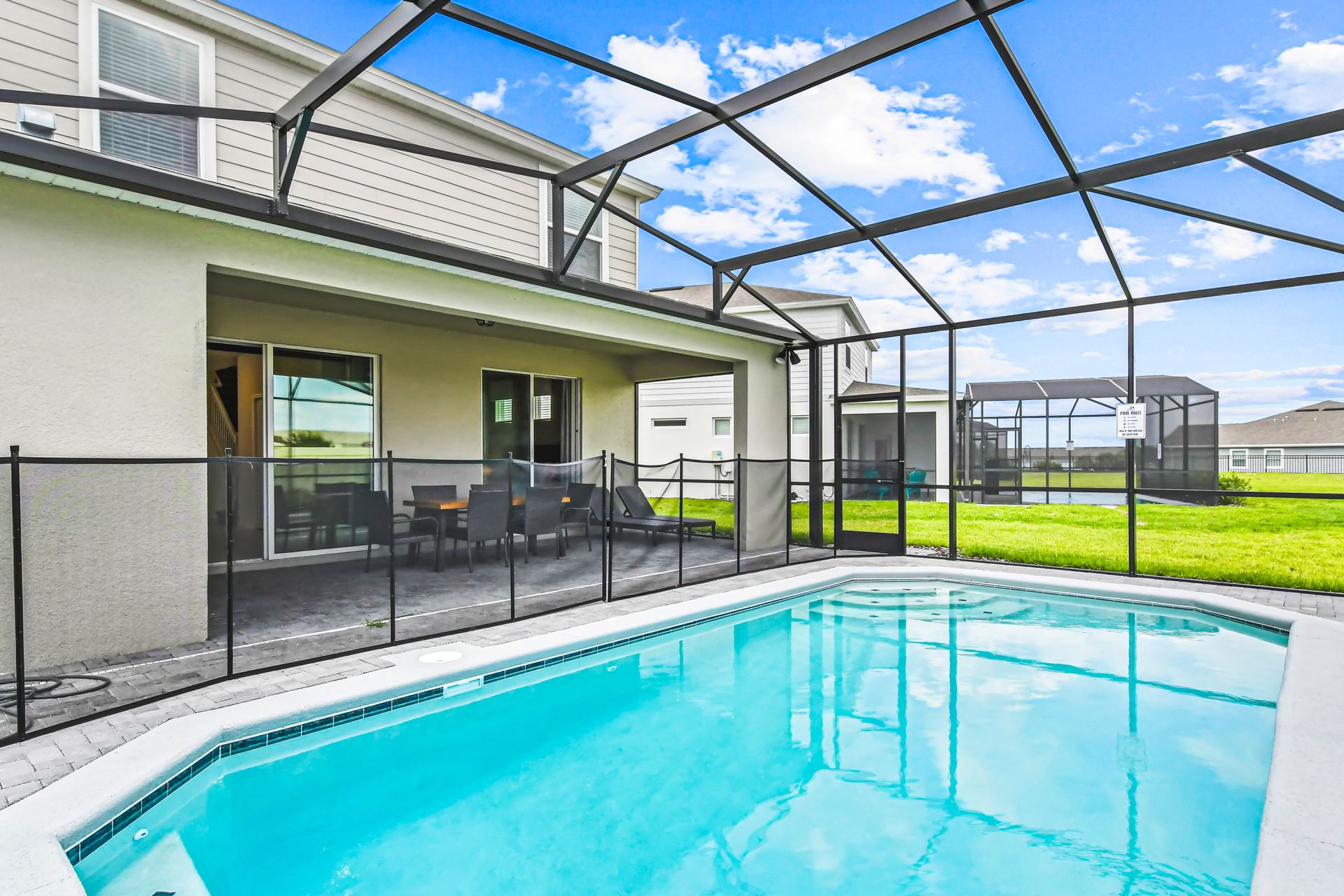 Enjoy a refreshing swim in our sparkling pool, providing you with a relaxing oasis.