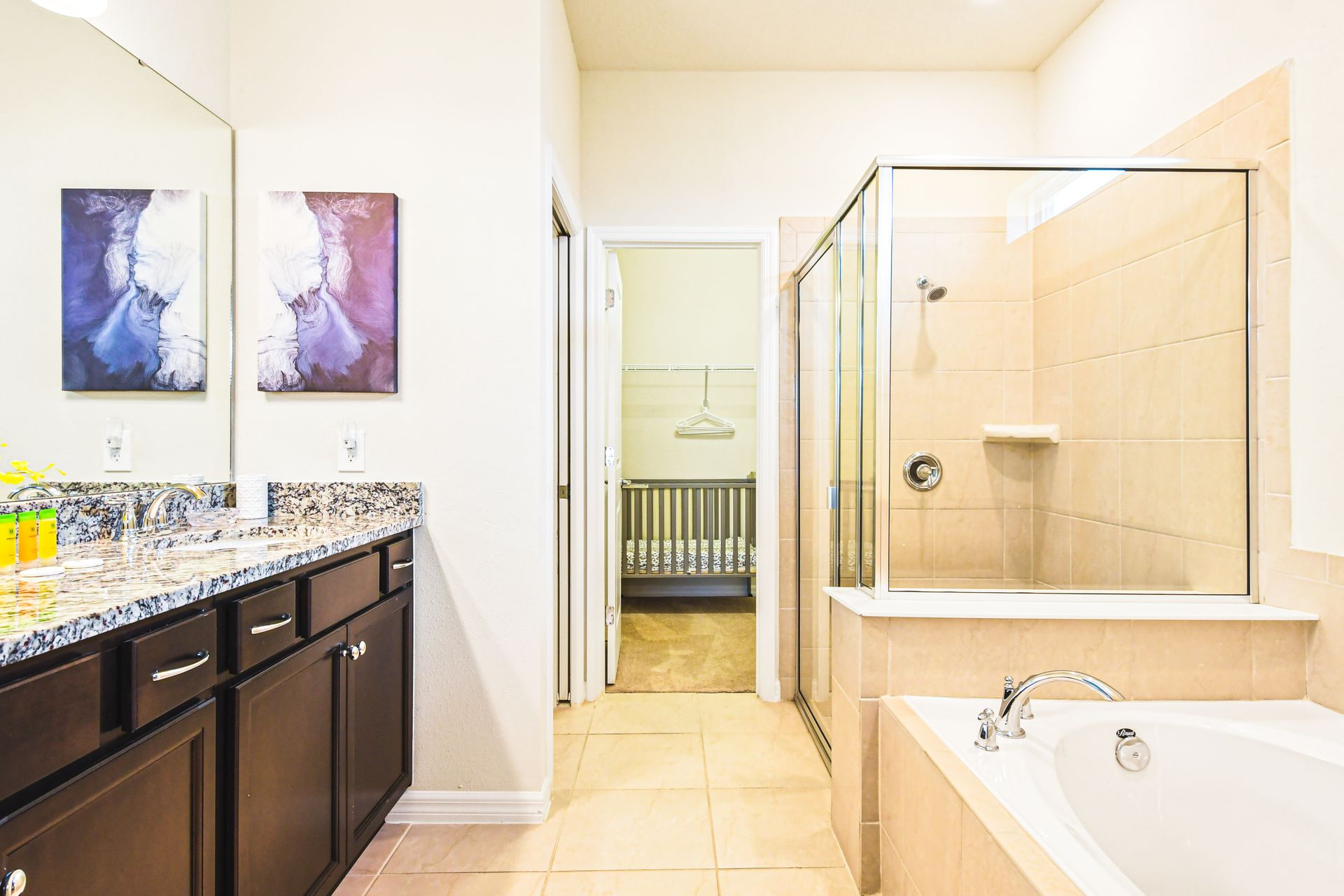 Refresh and rejuvenate in our modern bathroom, offering you a spa-like experience during your stay.