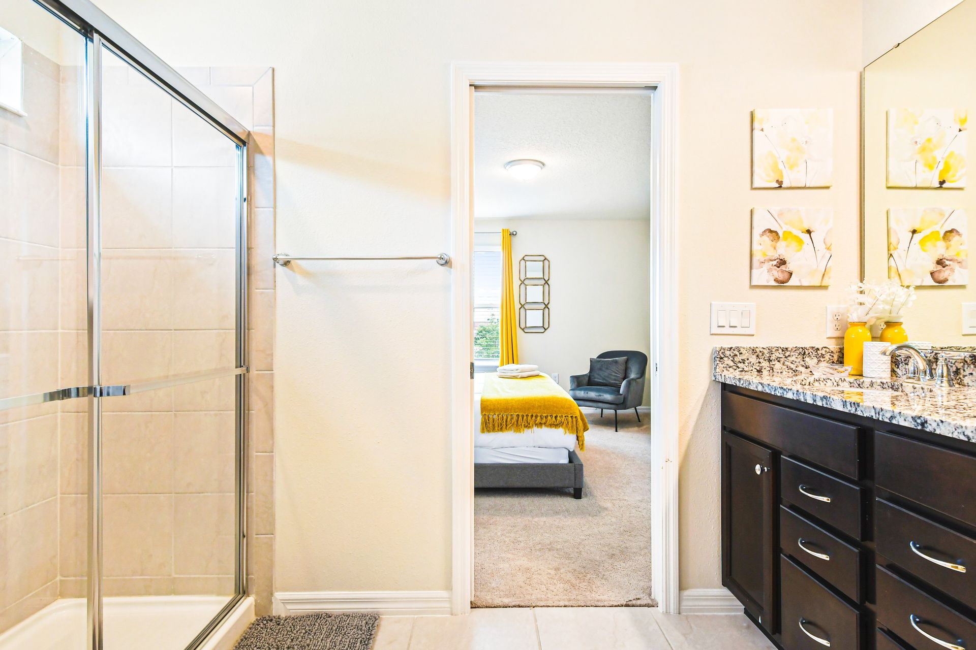 Experience comfort and convenience in our spacious bathroom, designed to meet all your needs during your stay.