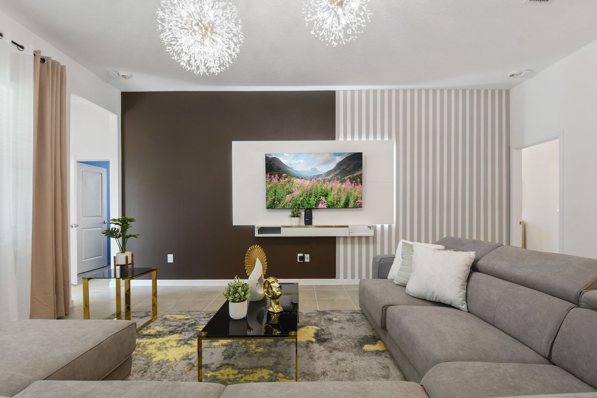 Modern comfort meets stylish elegance in this chic, serene living space.

