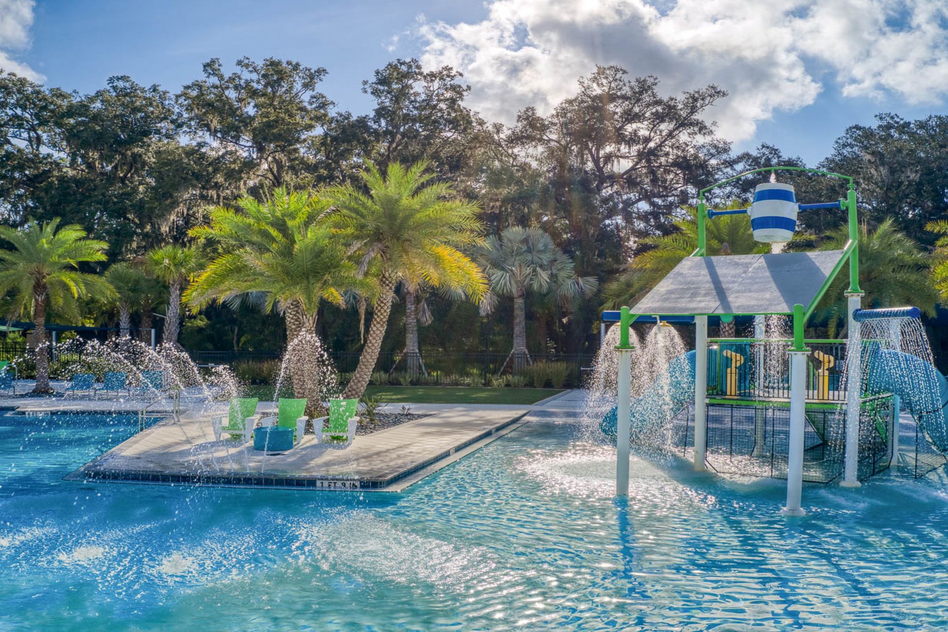 Family-friendly paradise with a splash zone, water slides, and a tropical pool retreat