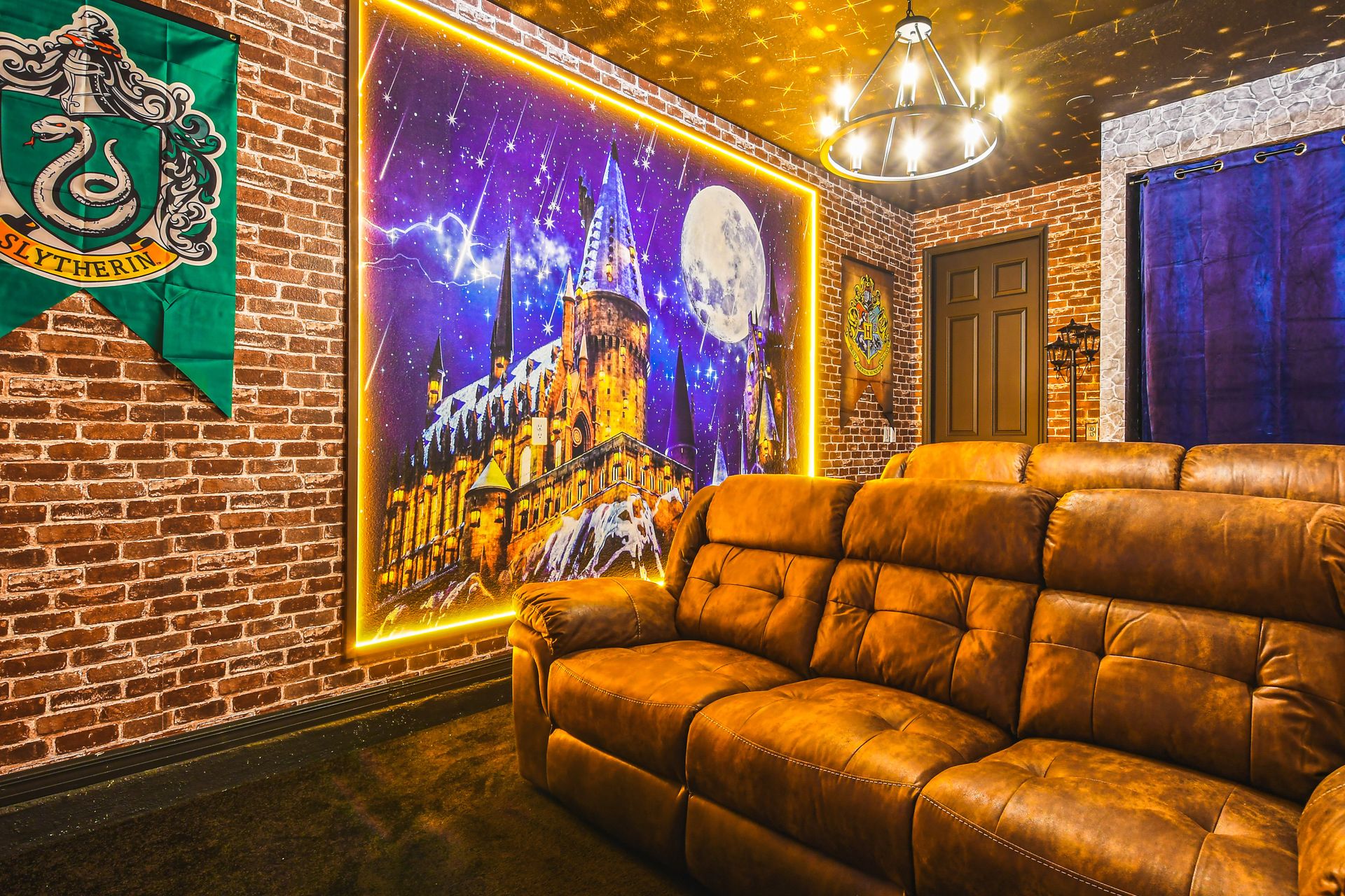 Watch a movie or two with your family in the comfortable theater room.