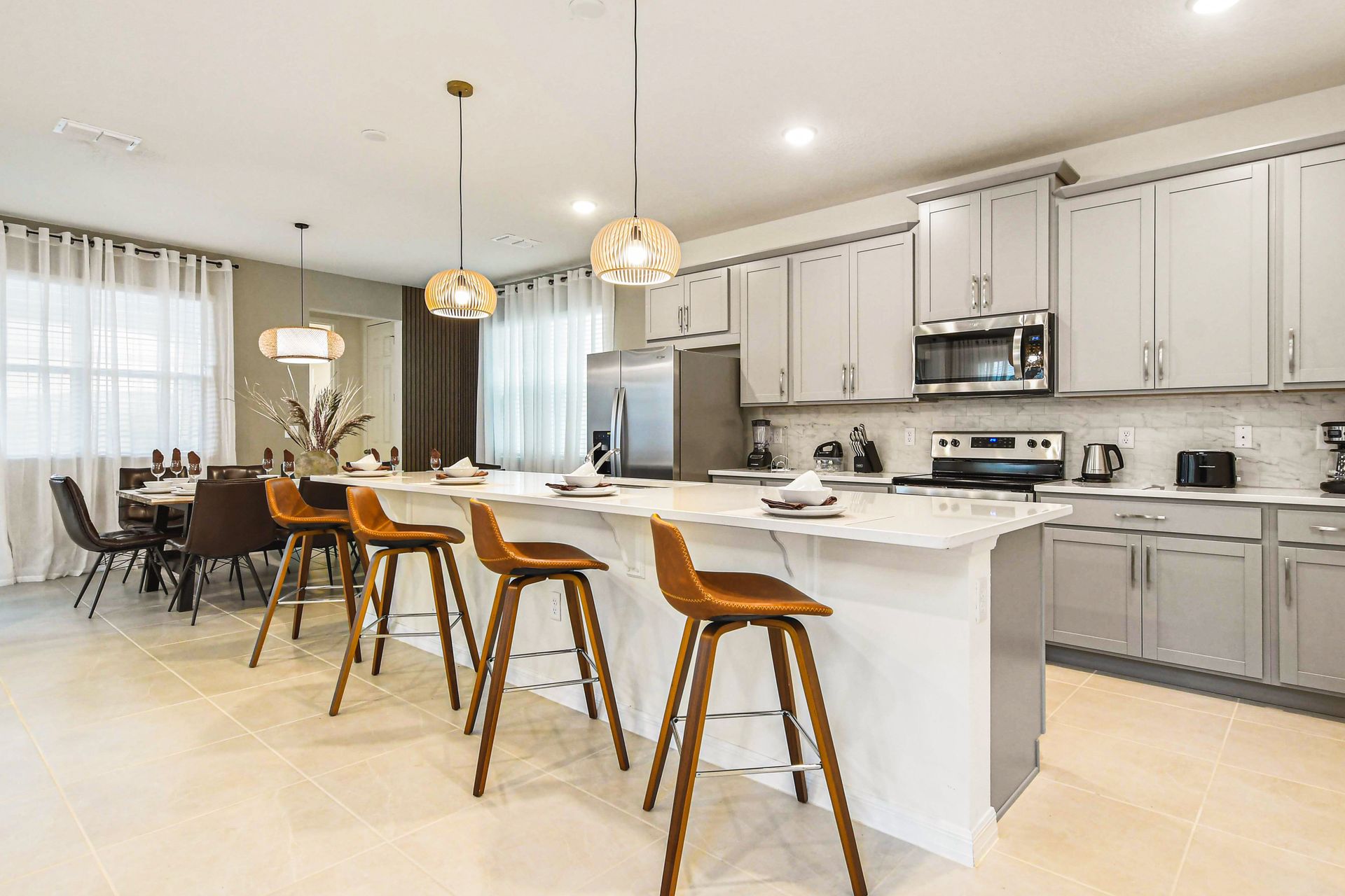 Sleek modern kitchen with spacious island, perfect for cooking and gathering.