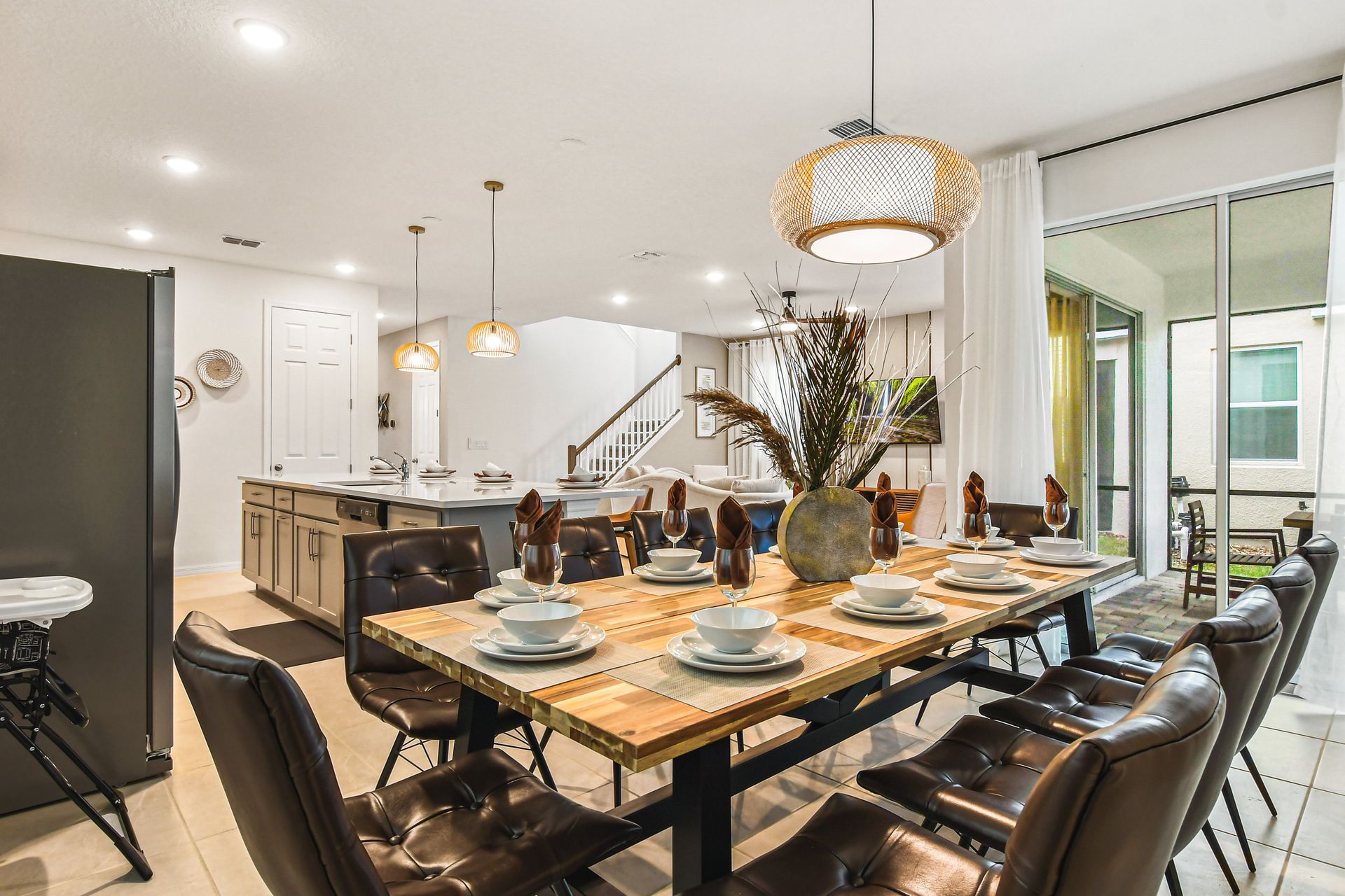 Stylish dining space perfect for family dinners or entertaining large groups.