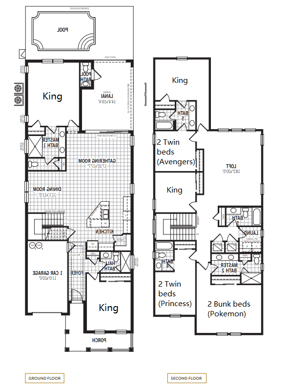 8BR villa w/ pool, loft & themed rooms: Princess, Avengers & Pokémon fun!