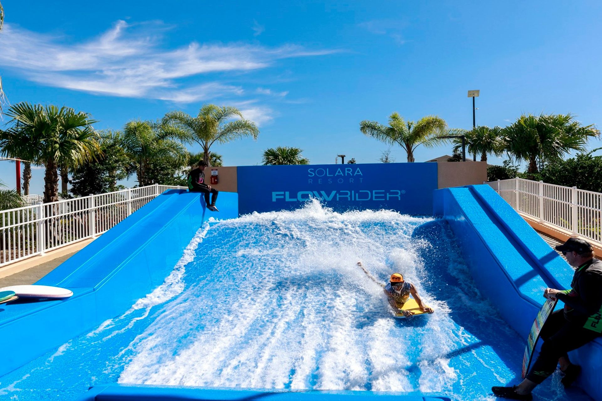 Ride the waves at Solara Resort’s FlowRider®—fun, thrills & endless splashes! 