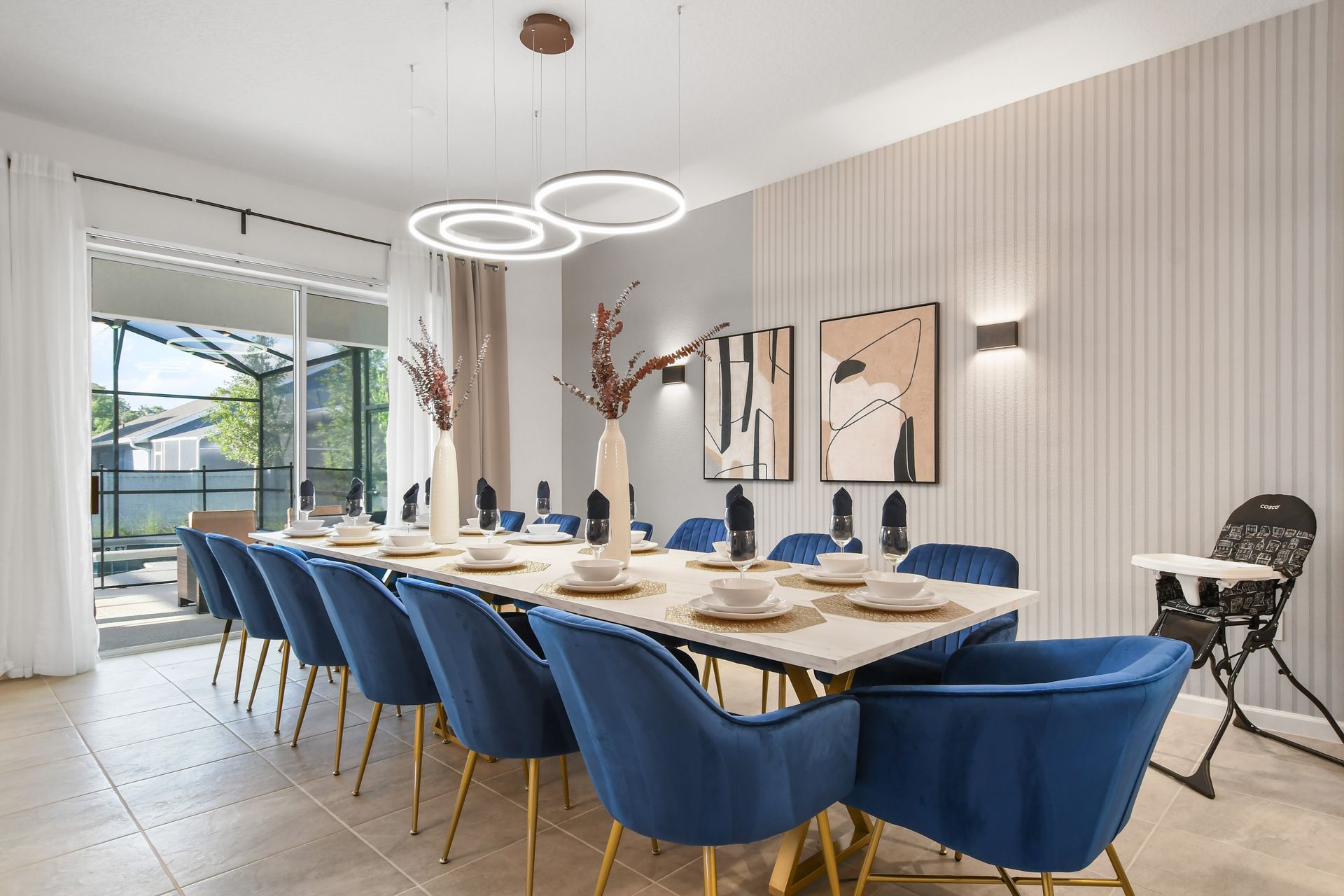 The room's elegant design and comfortable seating make every meal a special occasion.