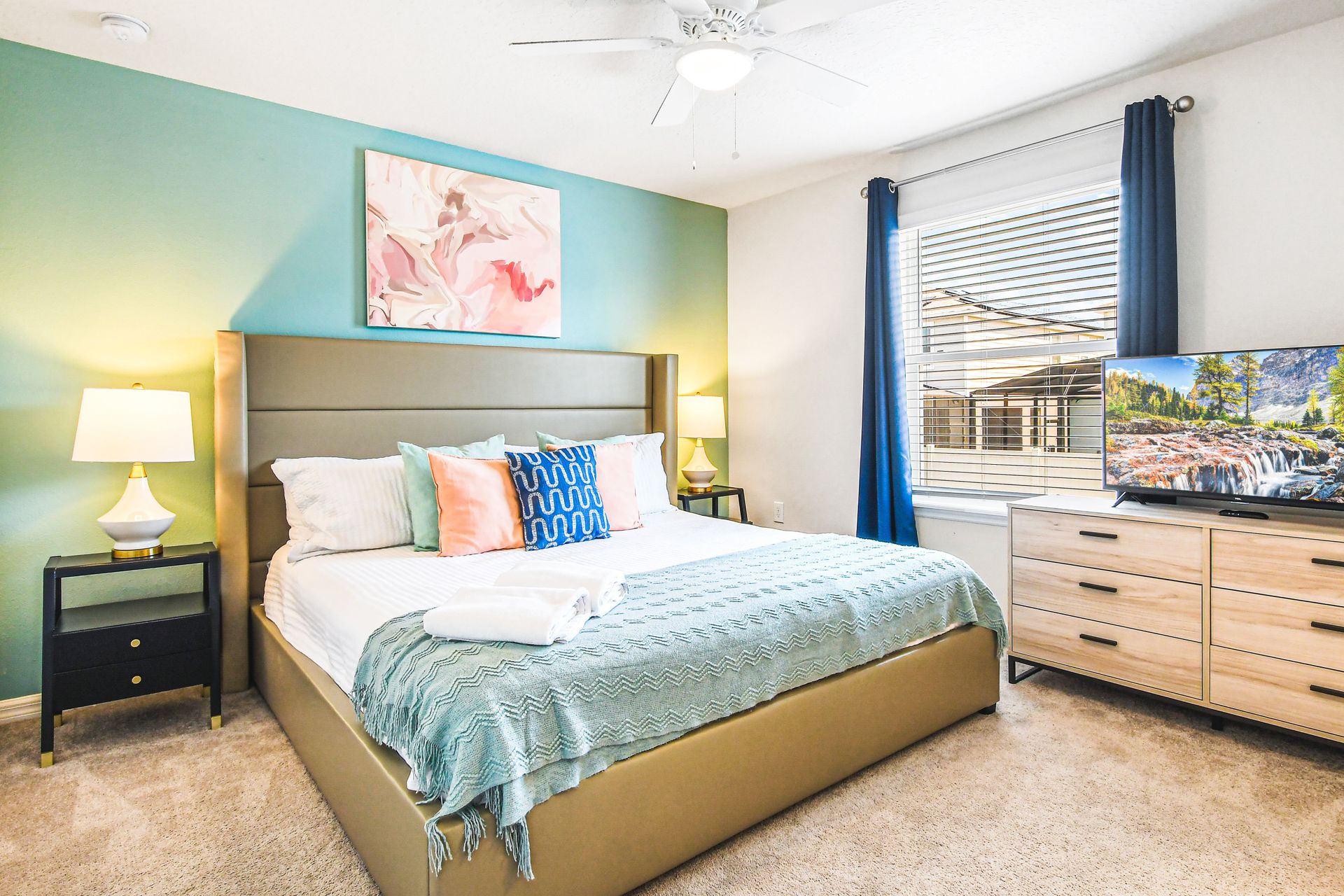 Tranquil retreat featuring vibrant decor and cozy ambiance.