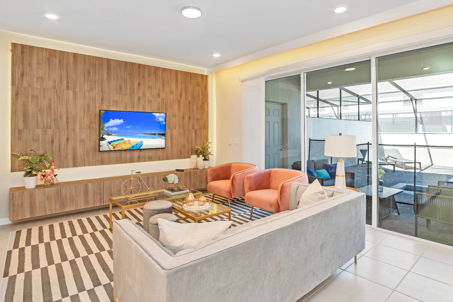 Kick back and relax in our spacious living room, where you can unwind with your favorite book or movie.