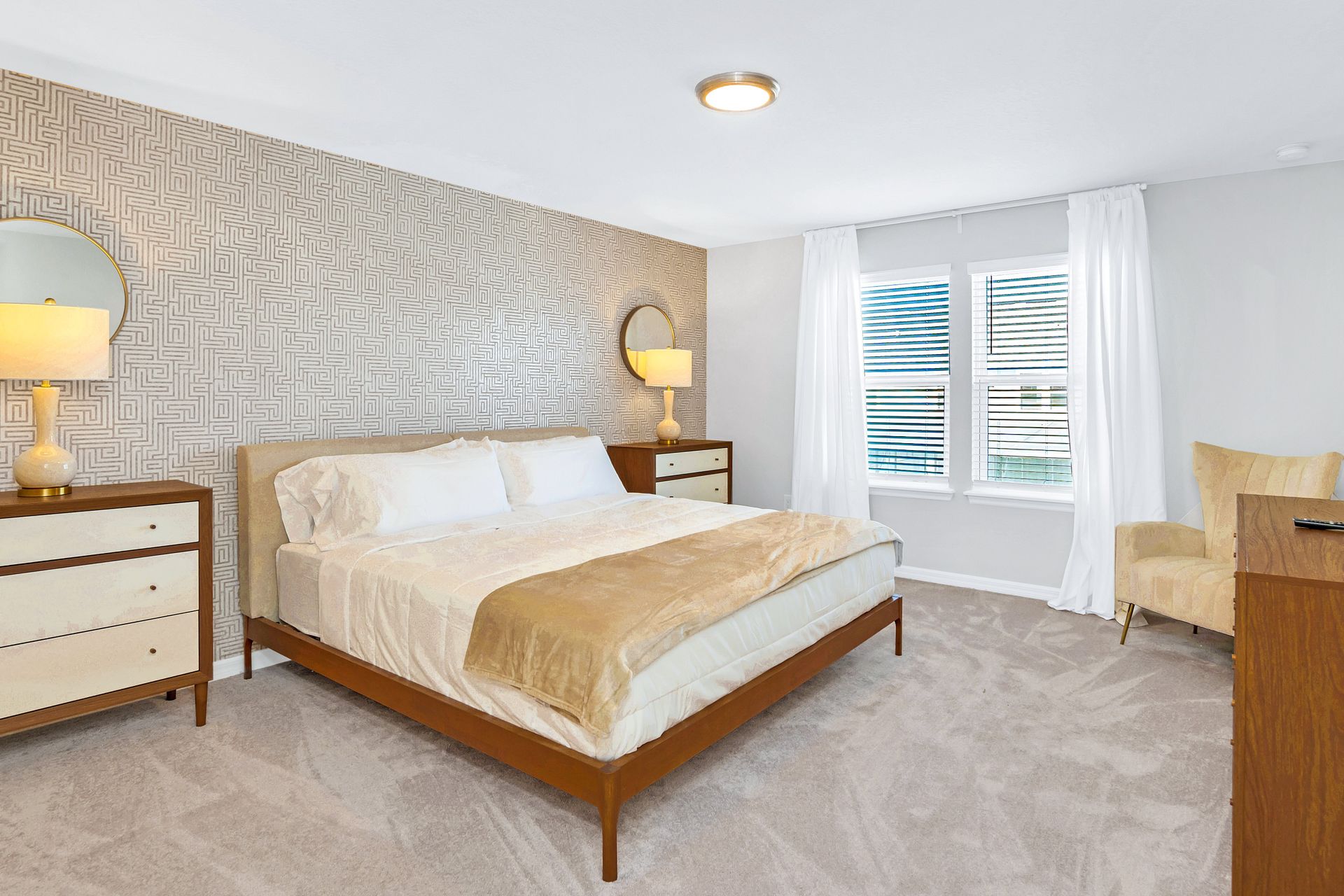 Drift into a peaceful sleep in our cozy bedroom, ensuring a restful night's sleep during your stay.