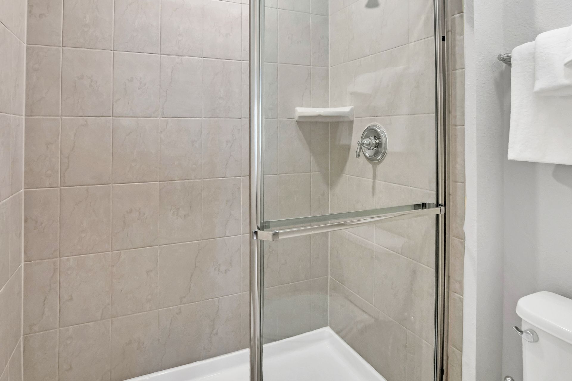 Relax and unwind in our stylish bathroom, providing you with a tranquil retreat during your time here.