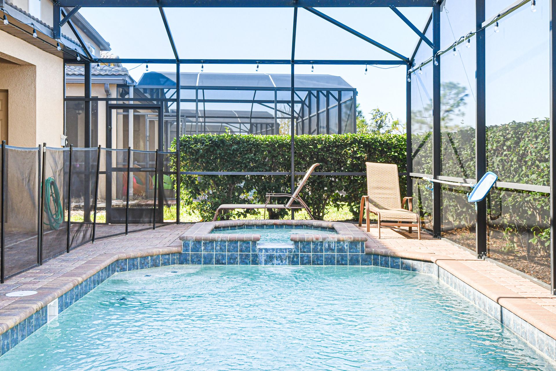 Enjoy stunning views out onto the lake from your own private pool