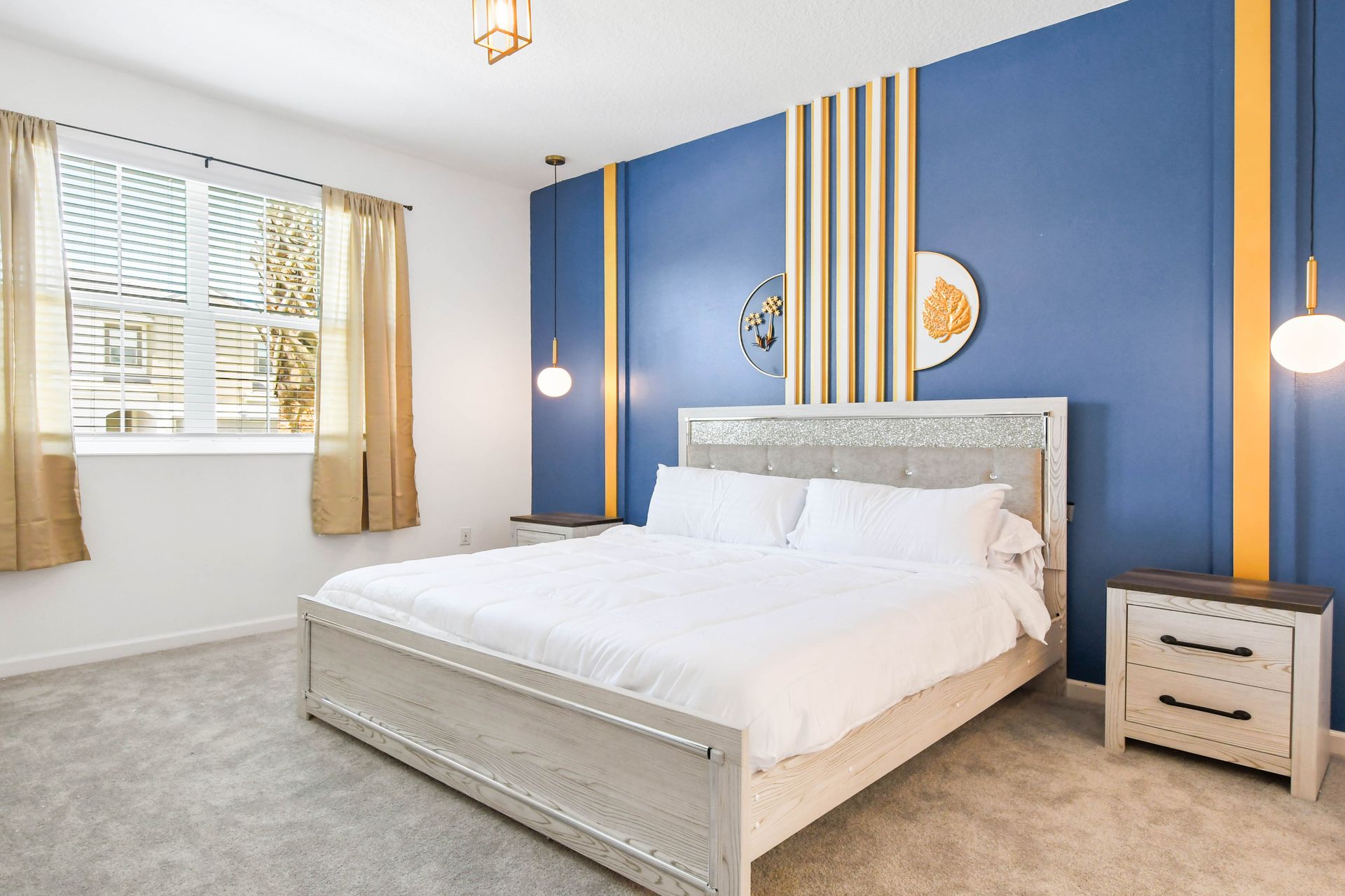 Drift into a peaceful sleep in our cozy bedroom, ensuring a restful night's sleep during your stay.