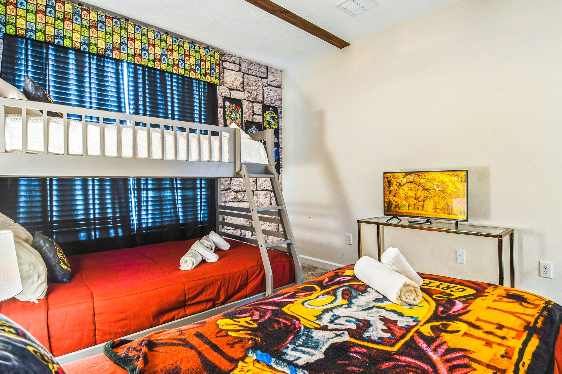 Experience a comfortable stay in our Harry Potter inspired room with three beds, offering you the perfect space to relax and recharge after a day of adventure.