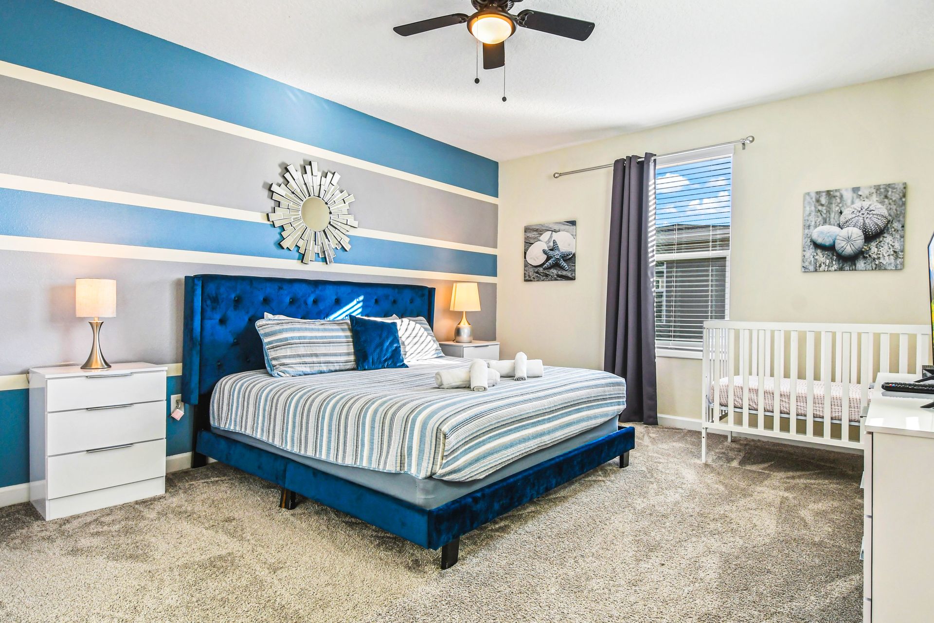 Enjoy a blissful night's sleep in our plush bedroom, designed for your utmost comfort.